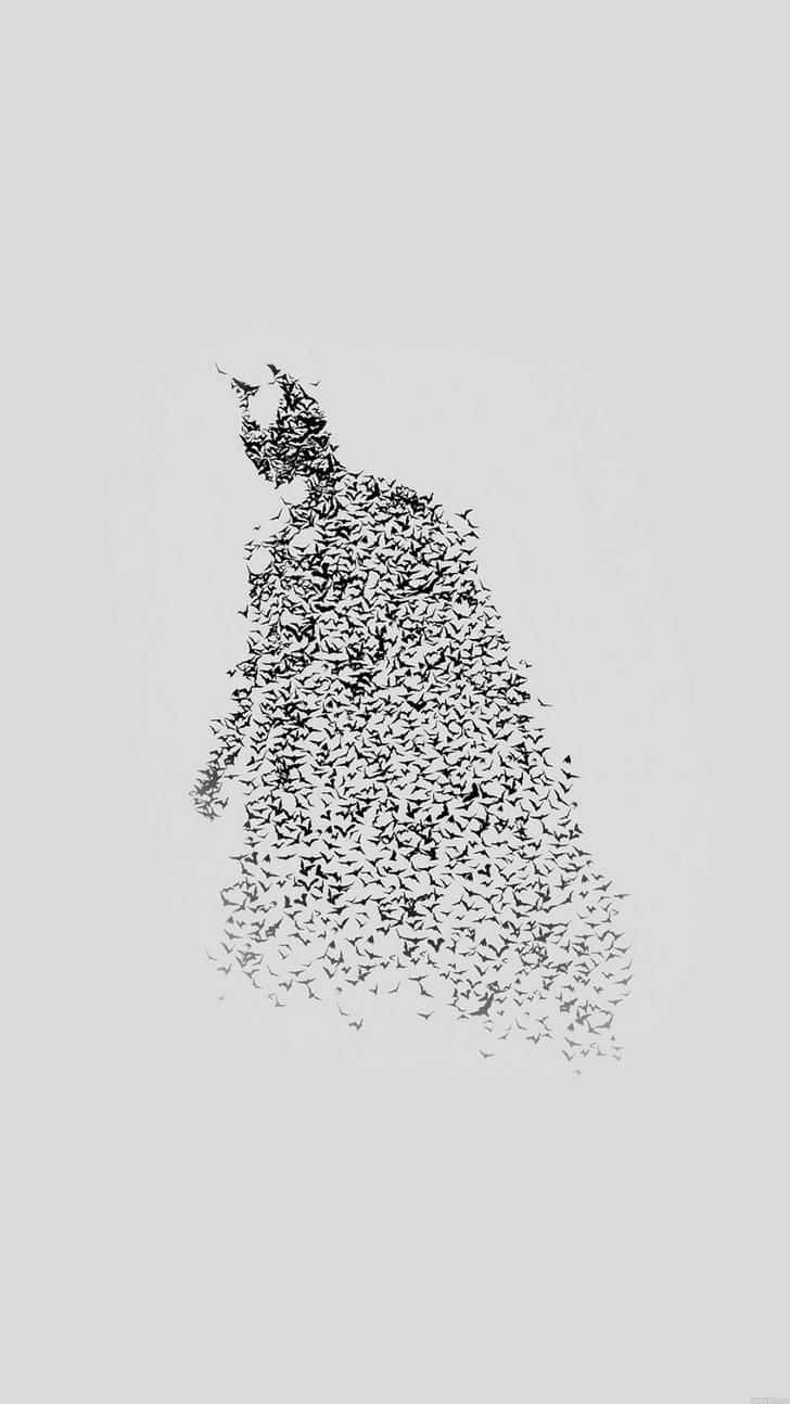 The Dark Knight emerges in a stylish monochrome illustration Wallpaper