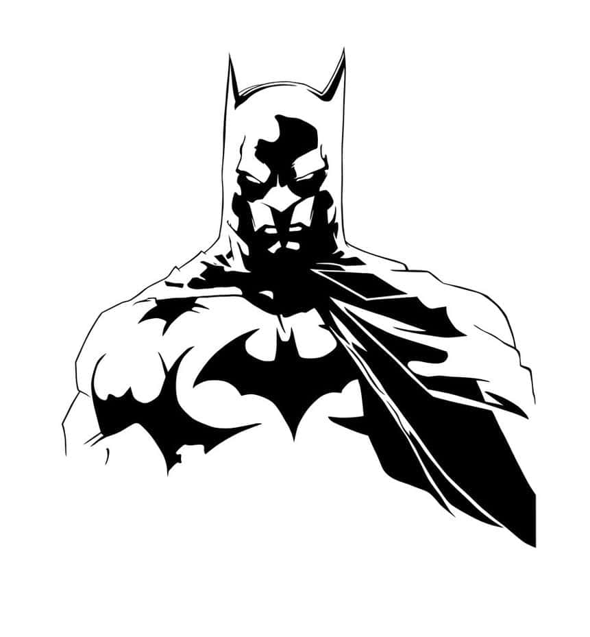 Batman standing tall in black and white Wallpaper