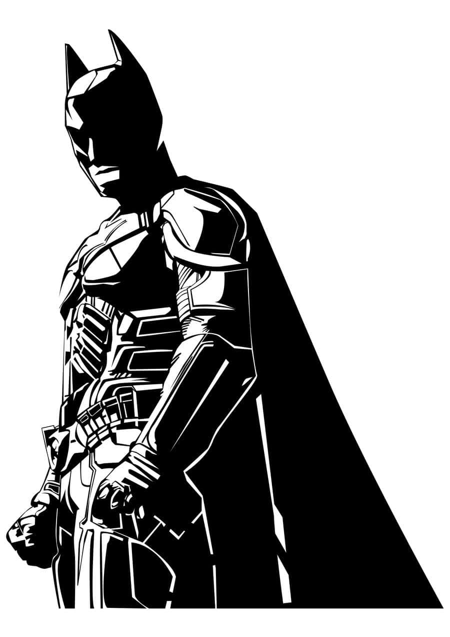 The Dark Knight in Monochrome Wallpaper