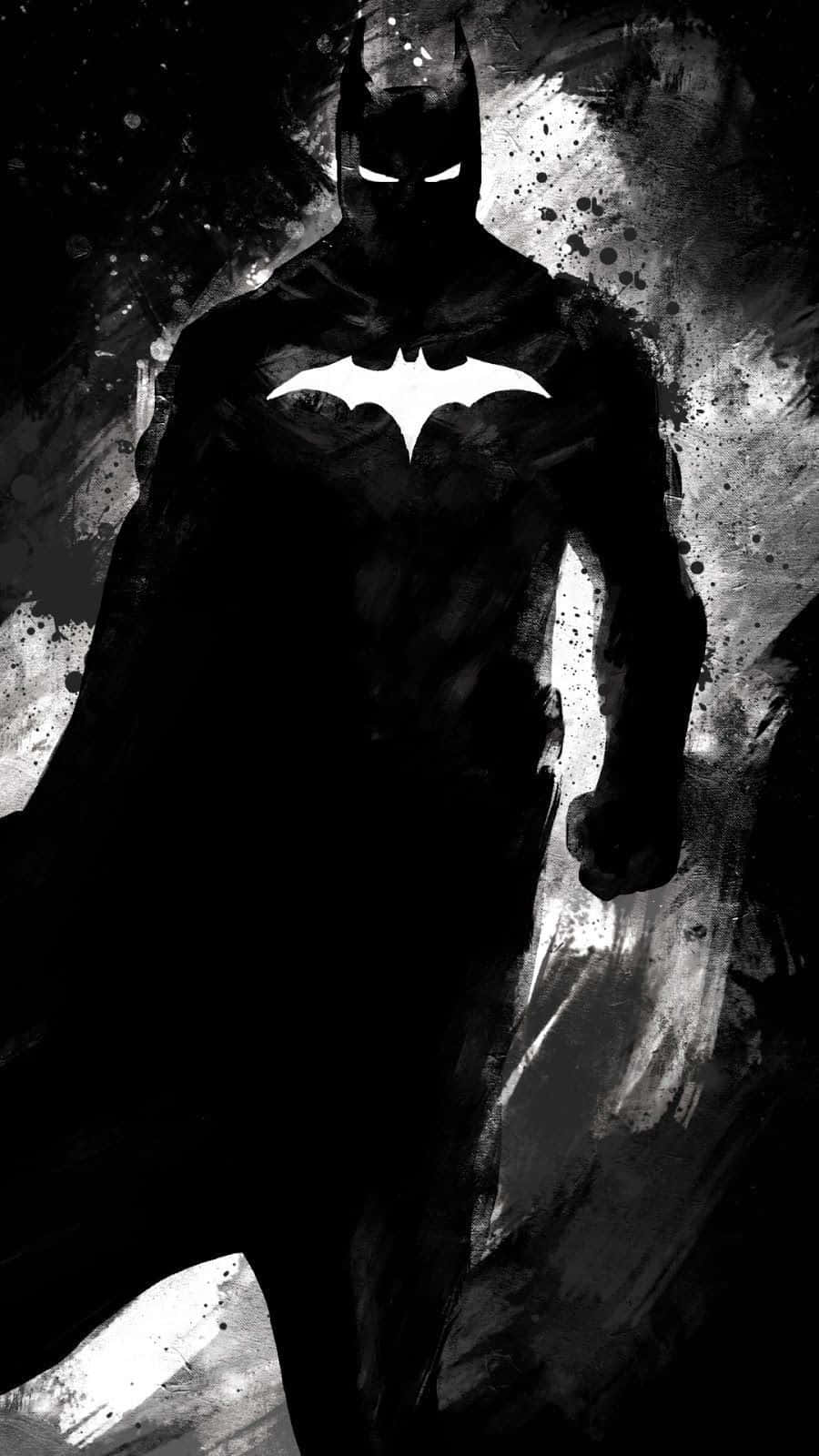Caption: The Dark Knight in Monochrome Wallpaper
