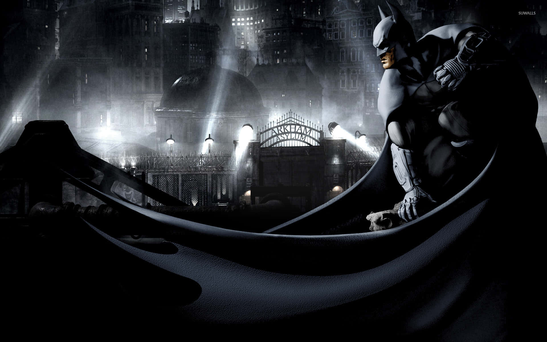 Batman Brooding Over Arkham City Wallpaper