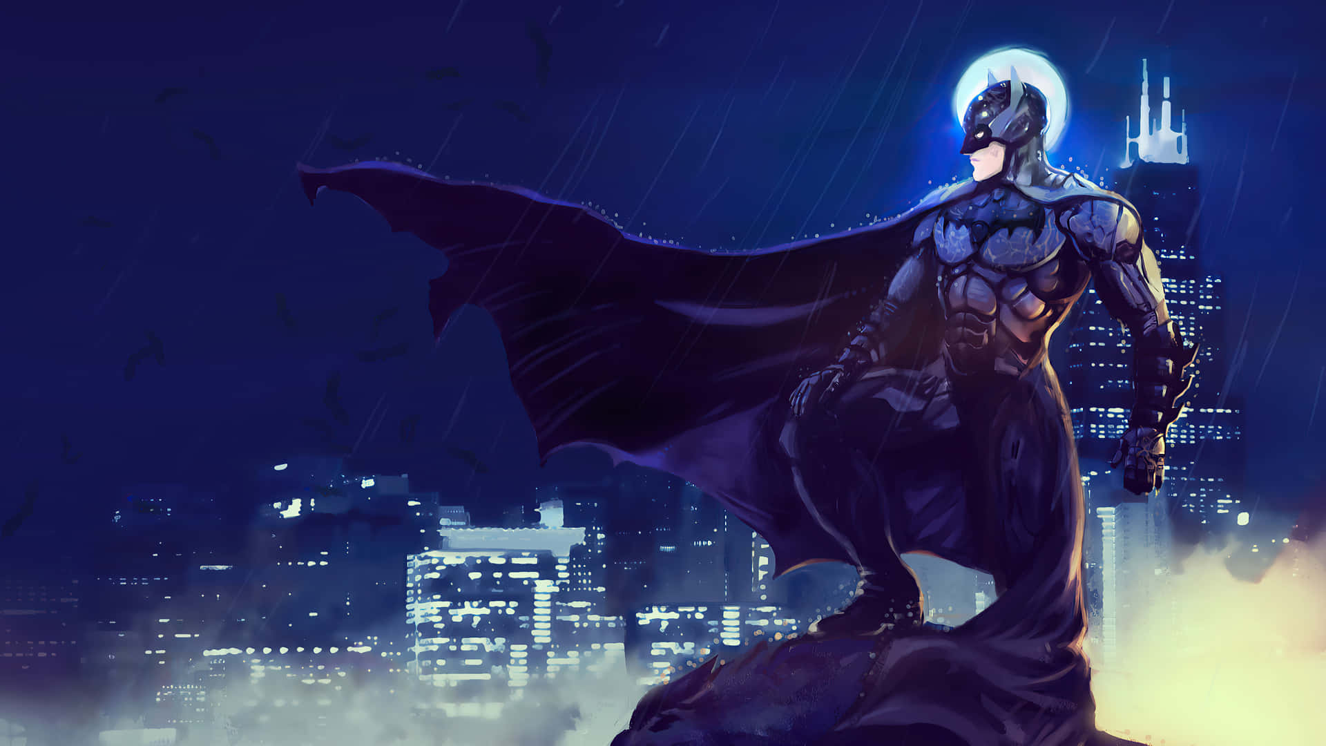Imposanteskyline Von Batman City Wallpaper