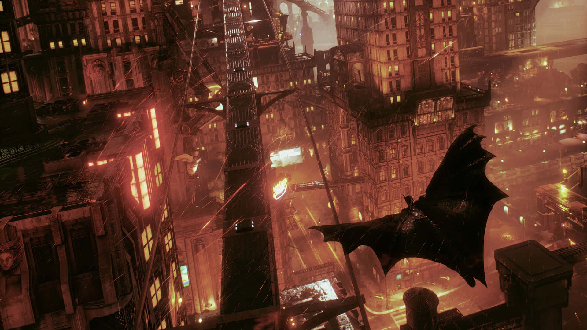 The thriving skyline of Batman City. Wallpaper