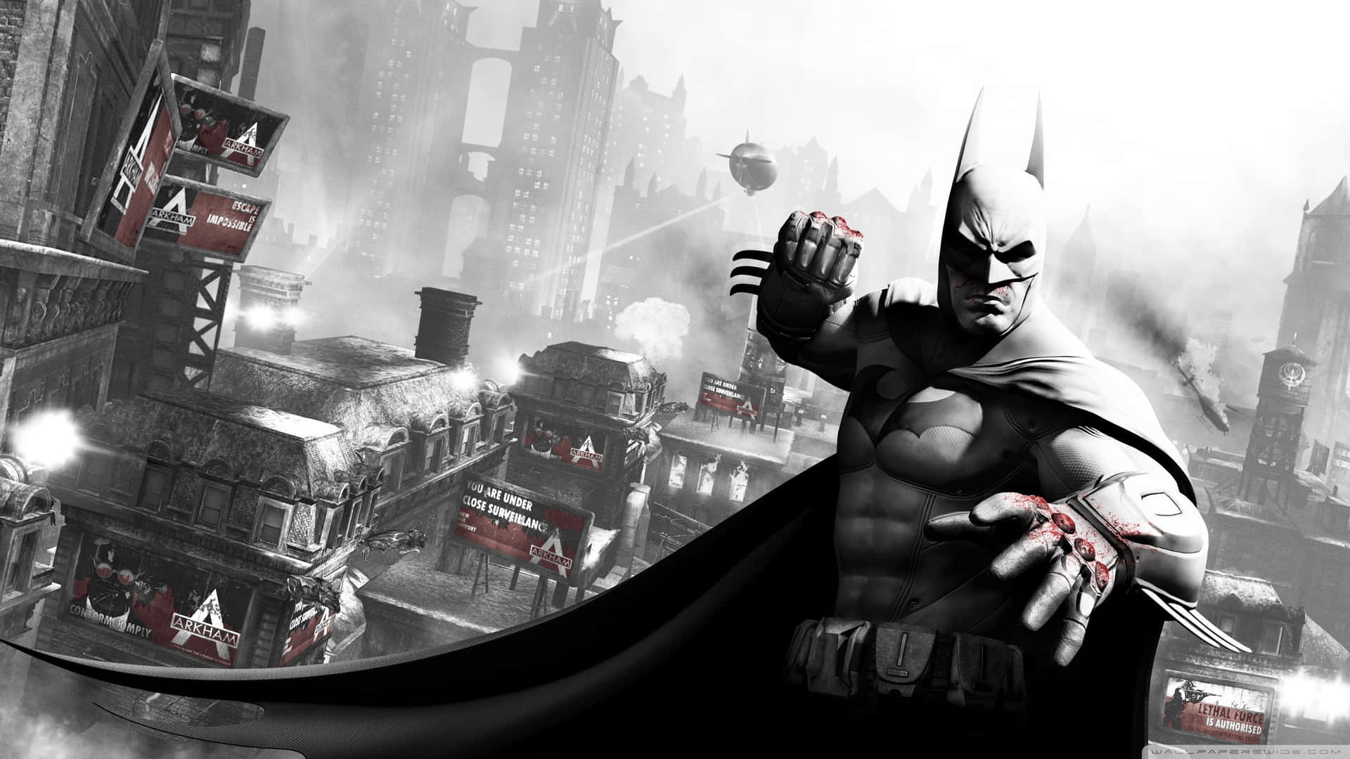 The vibrant skyline of Gotham City, home of the caped crusader. Wallpaper