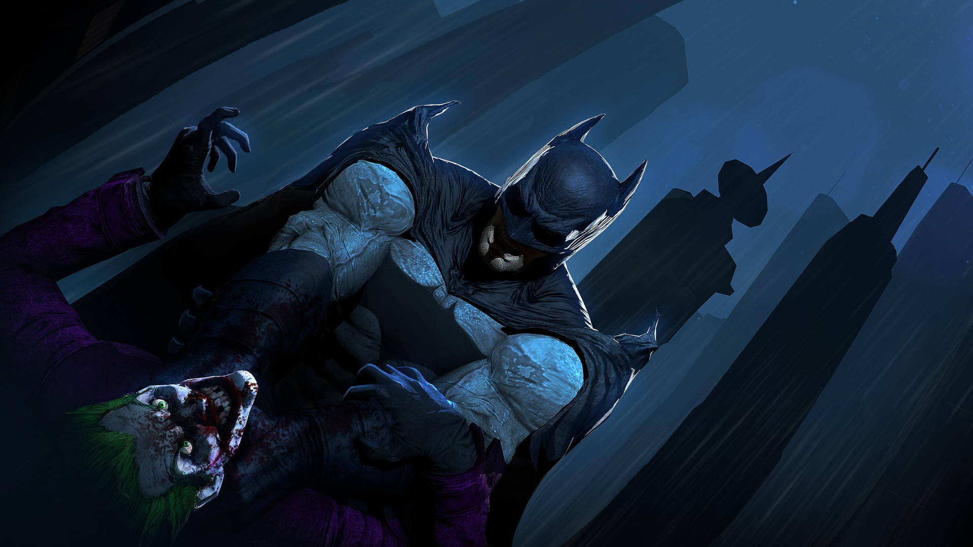 Batman Defeating Joker 4k Wallpaper
