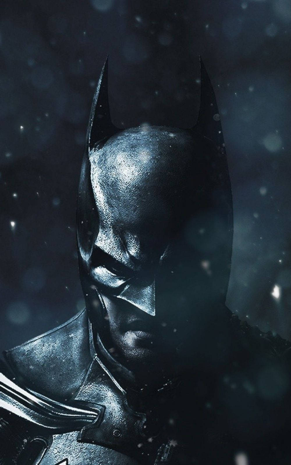 Batmancayendo Con Nieve En Primer Plano. Fondo de pantalla