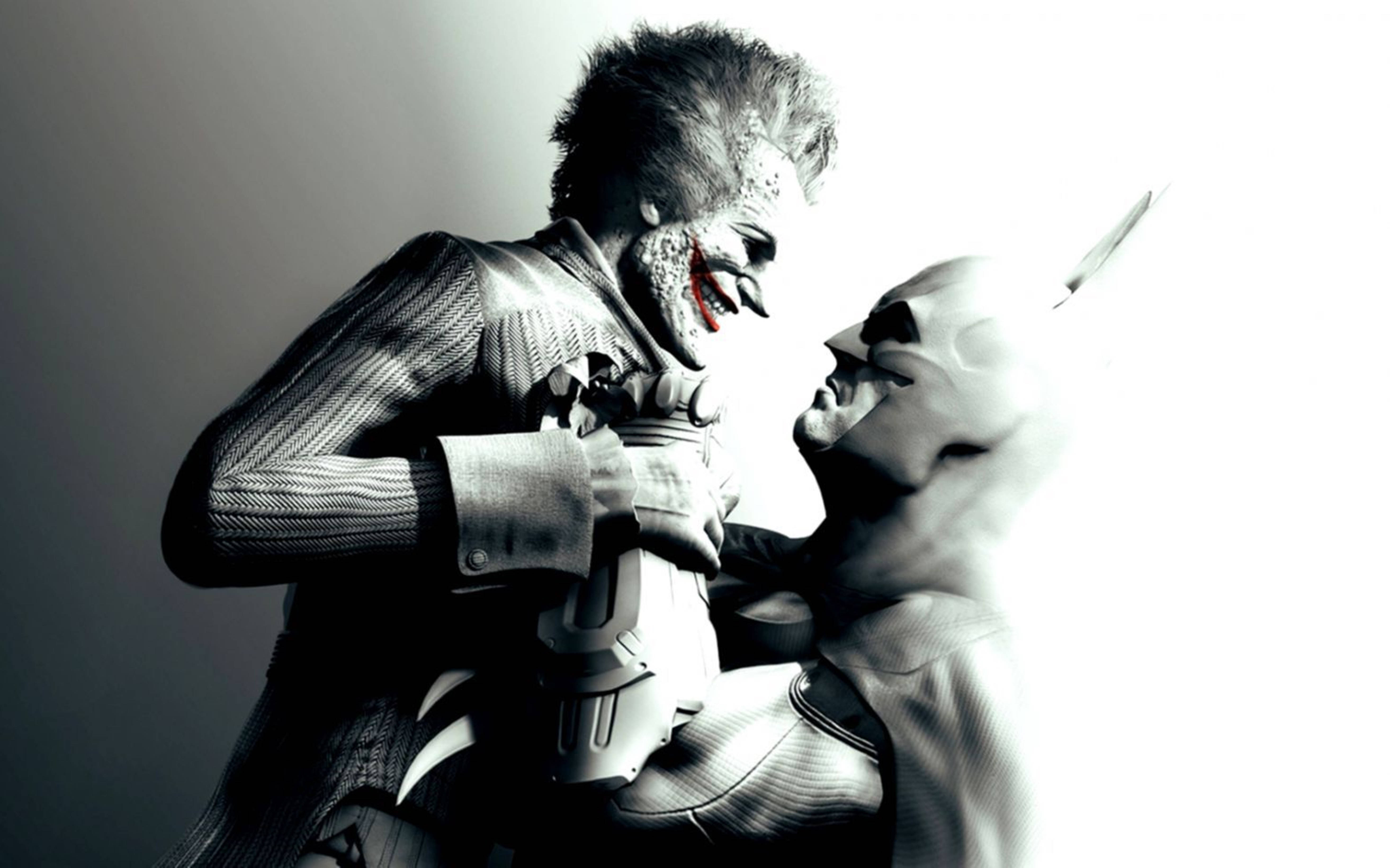 Batman Fighting Joker Arkham City 4k Wallpaper