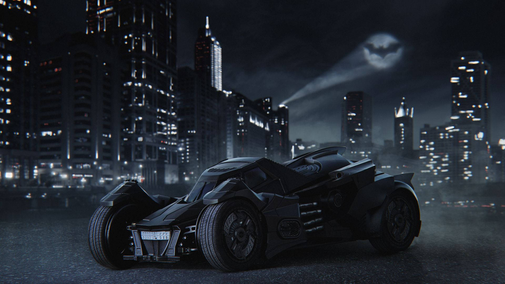Batman Forever Batmobile In Gotham Wallpaper