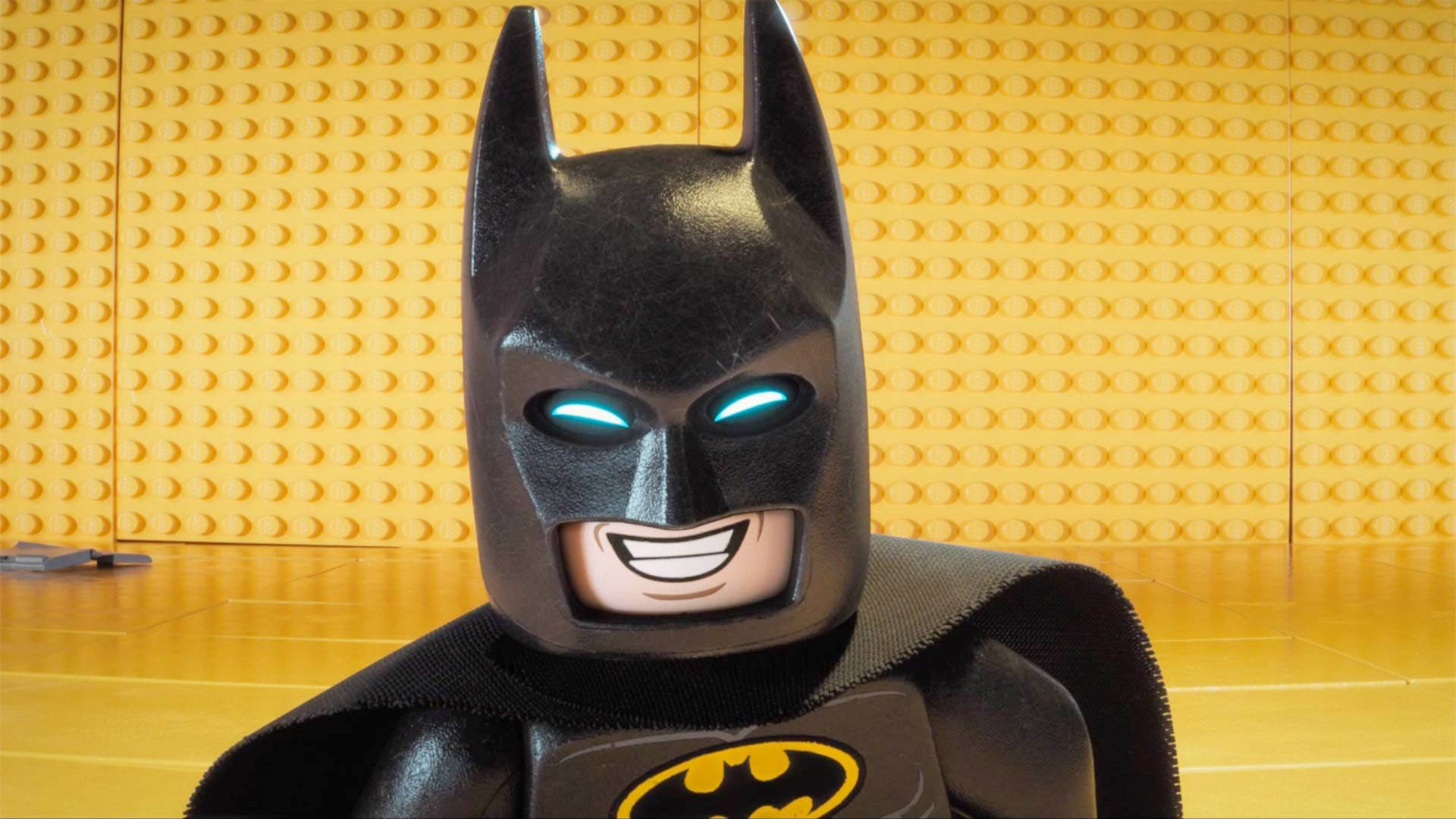 Download Batman Grinning In The Lego Batman Movie Wallpaper 