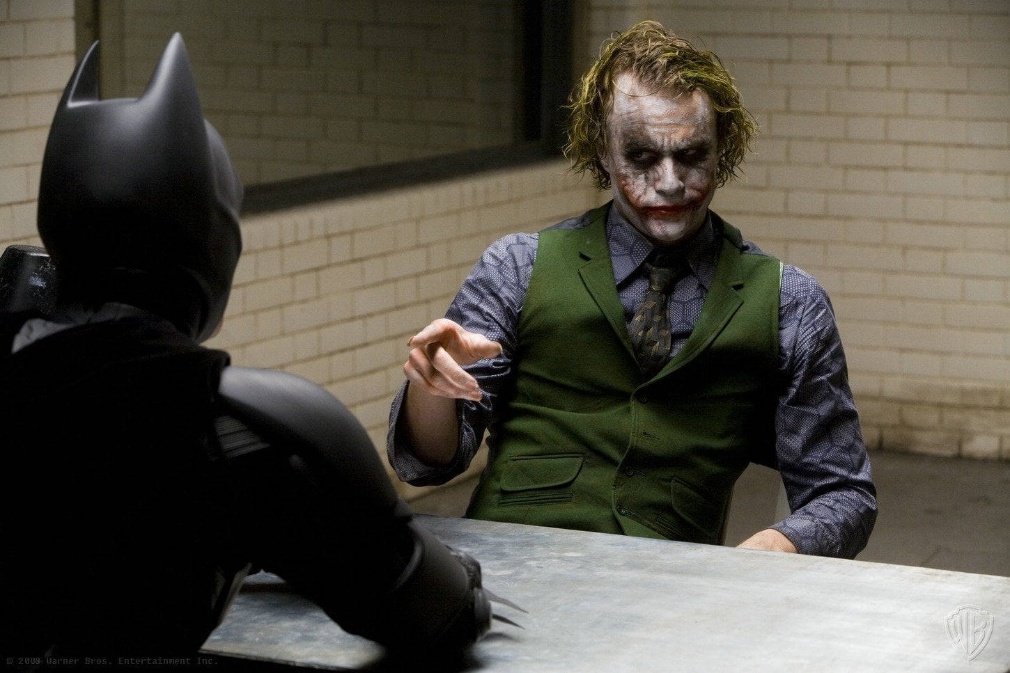Batman Heath Ledger Joker Interrogation Wallpaper