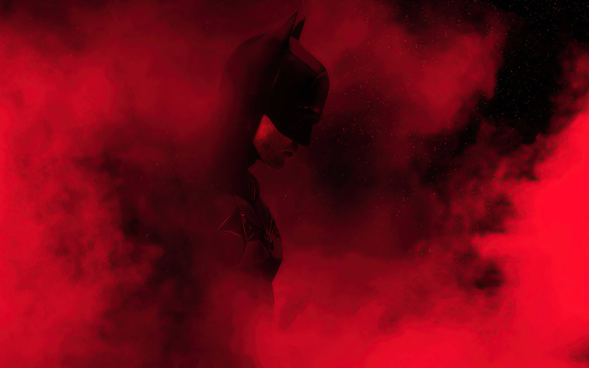 Arte Del Telefono Batman In Fumo Rosso Sfondo