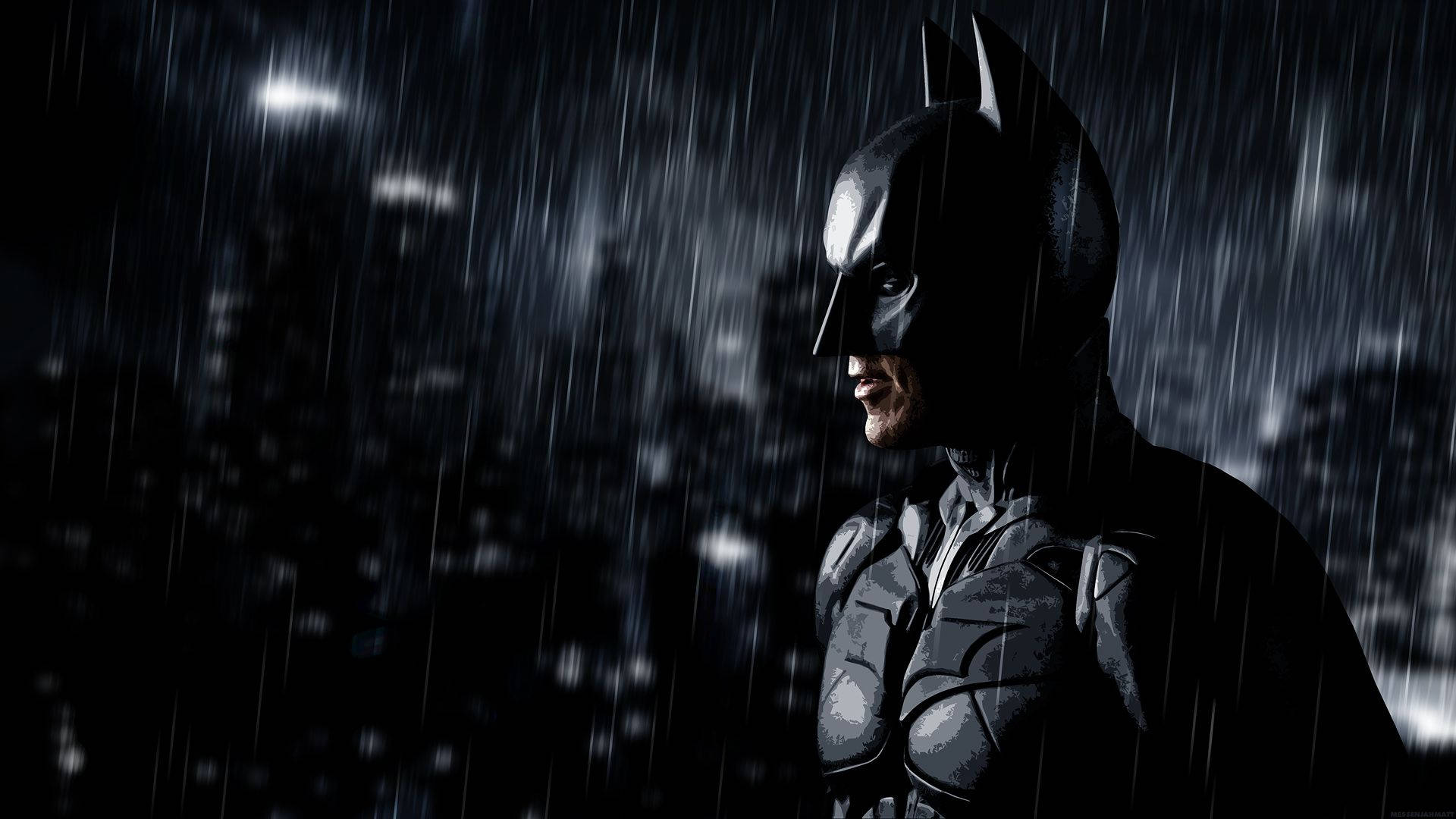 Batman In The Rain Movie Wallpaper