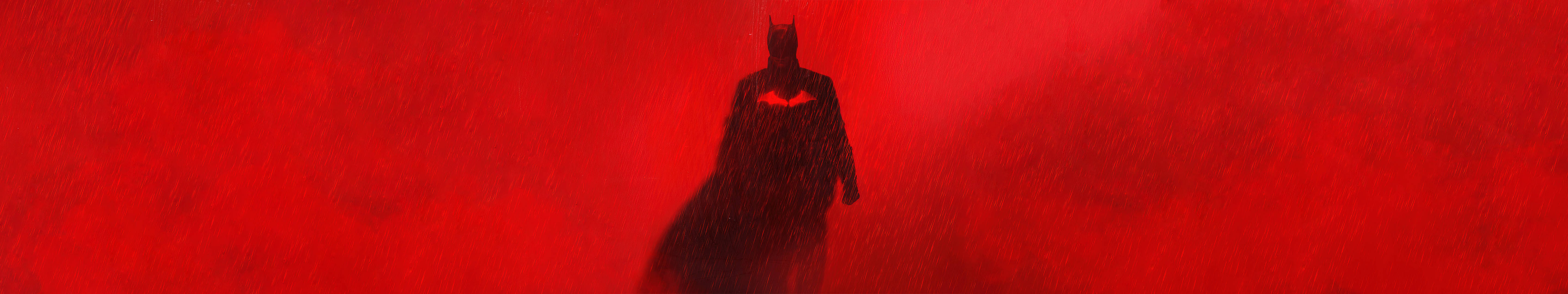 Batmanim Regen Auf Drei Bildschirmen Wallpaper