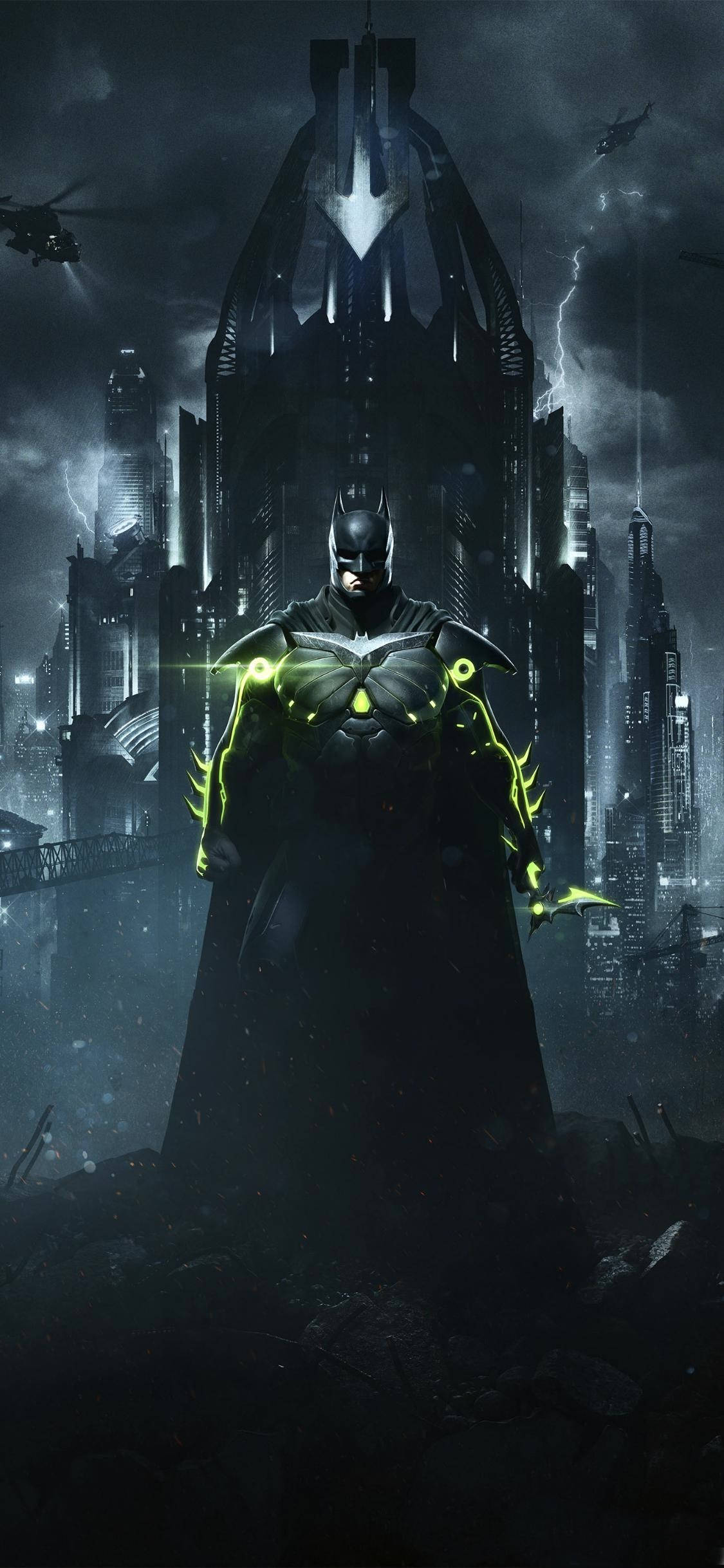 Batman Injustice Scene iPhone X Wallpaper