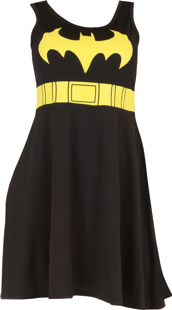 Batman Inspired Sleeveless Dress.png PNG