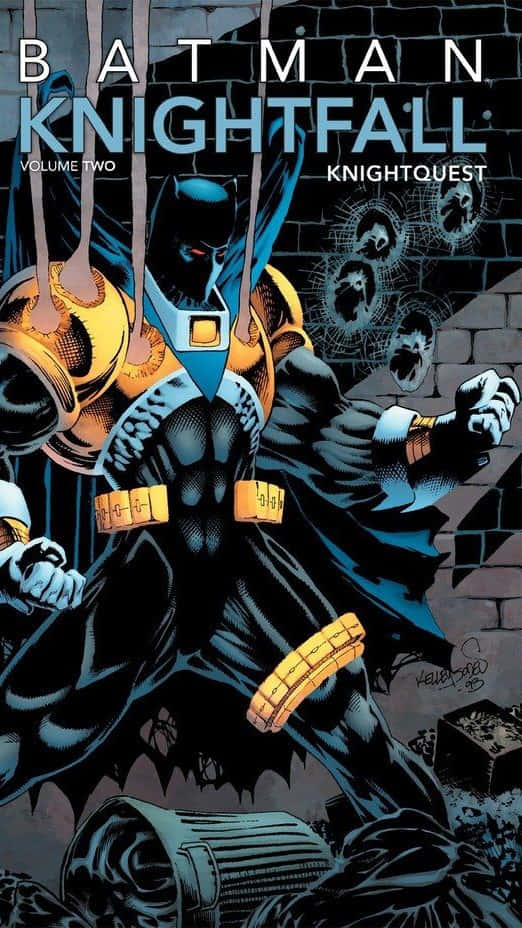 Batman Knightfall - The Dark Knight's Iconic Bane Confrontation Wallpaper