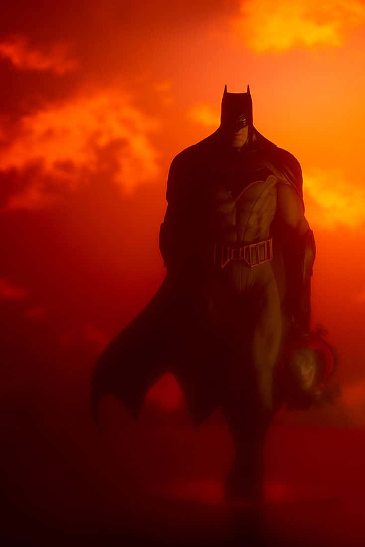 Batman: Kesatria Terakhir Di Bumi Dengan Langit Merah Wallpaper