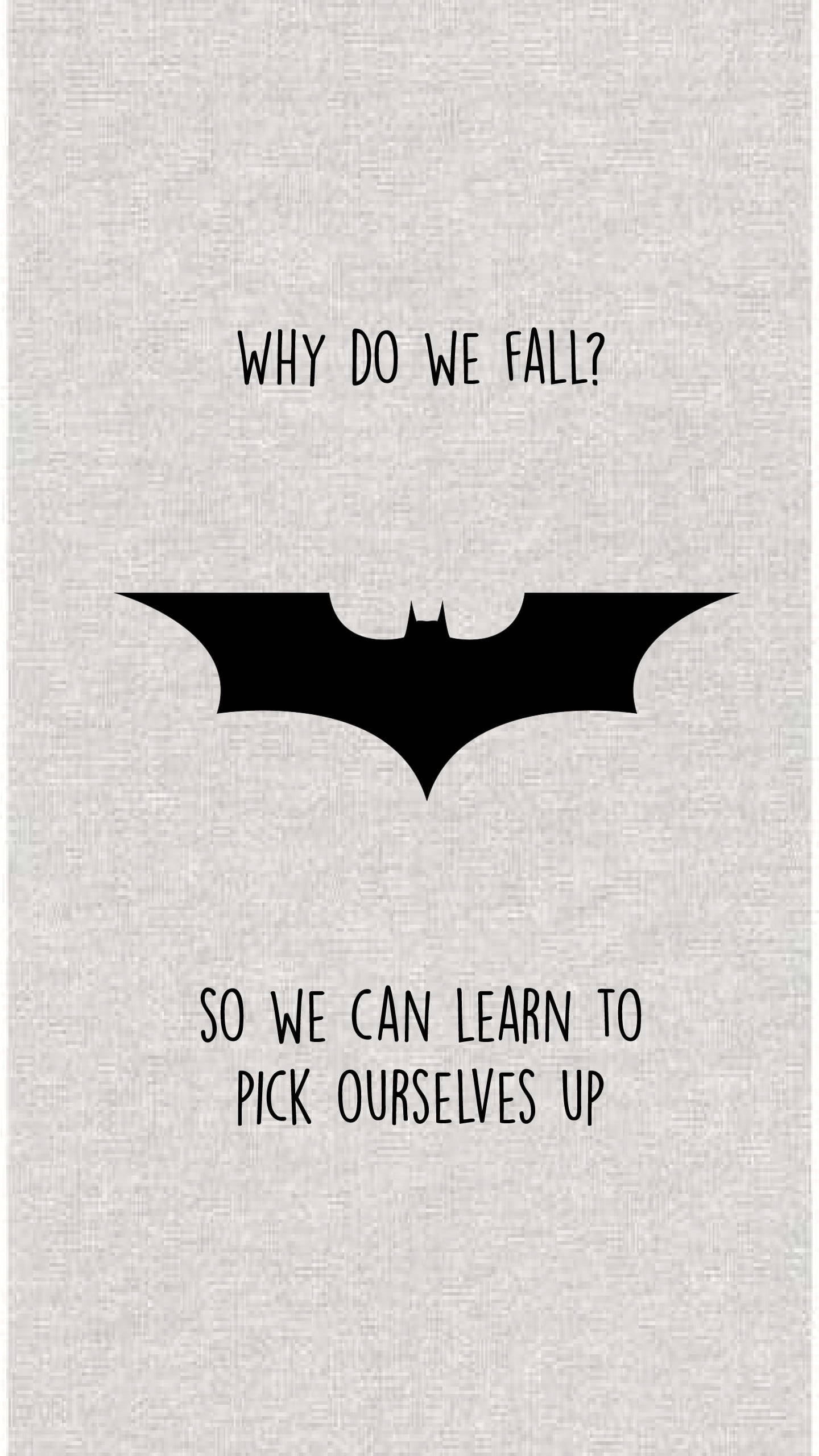 Batman Logo Iphone Falling Quote Wallpaper