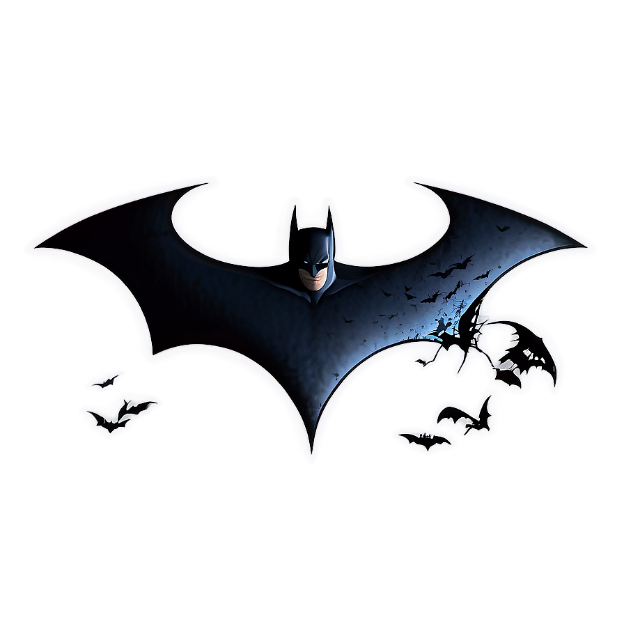 Batman Logo With Bats Flying Png 81 PNG