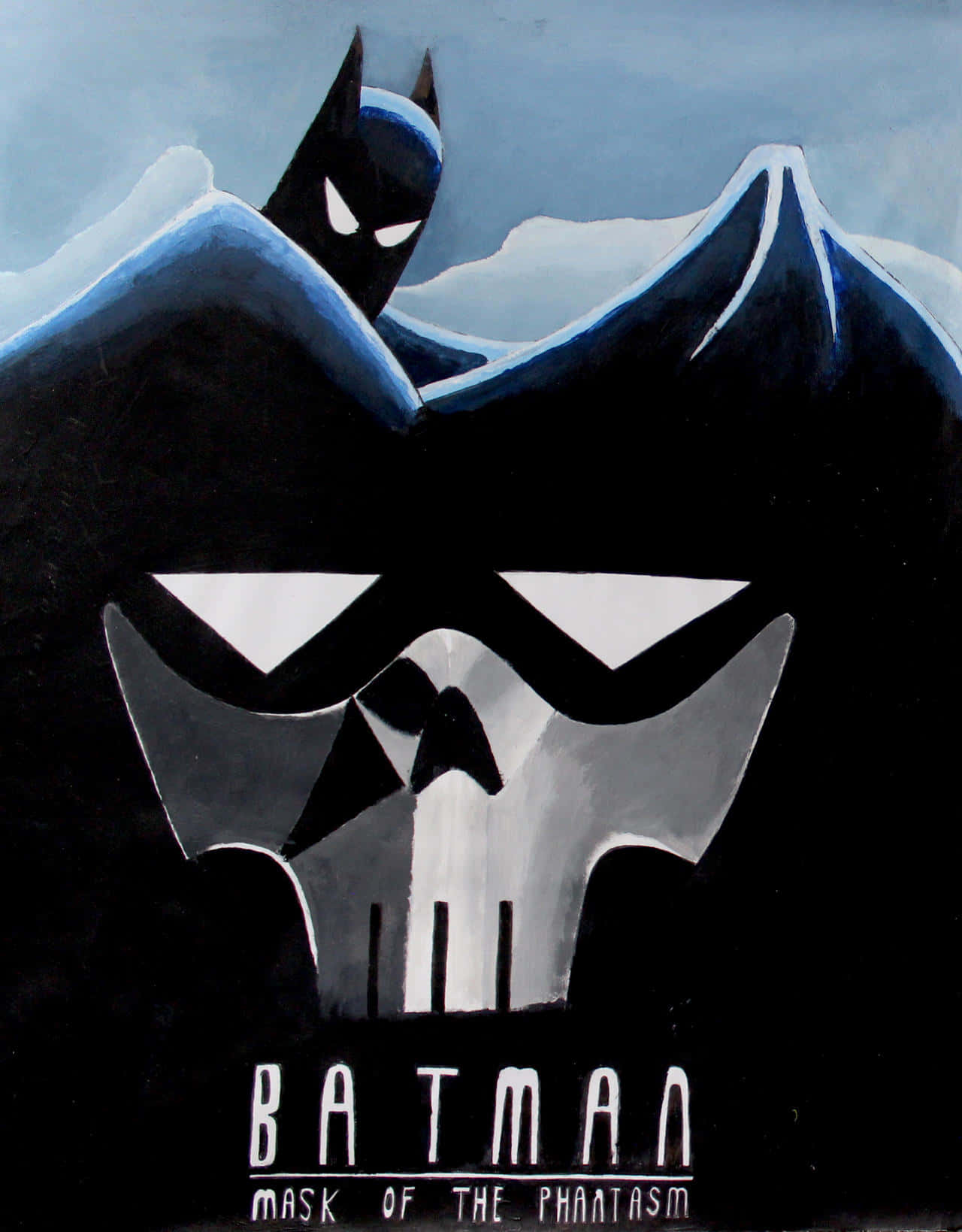 Batman and the Phantasm face-off in an intense battle Wallpaper