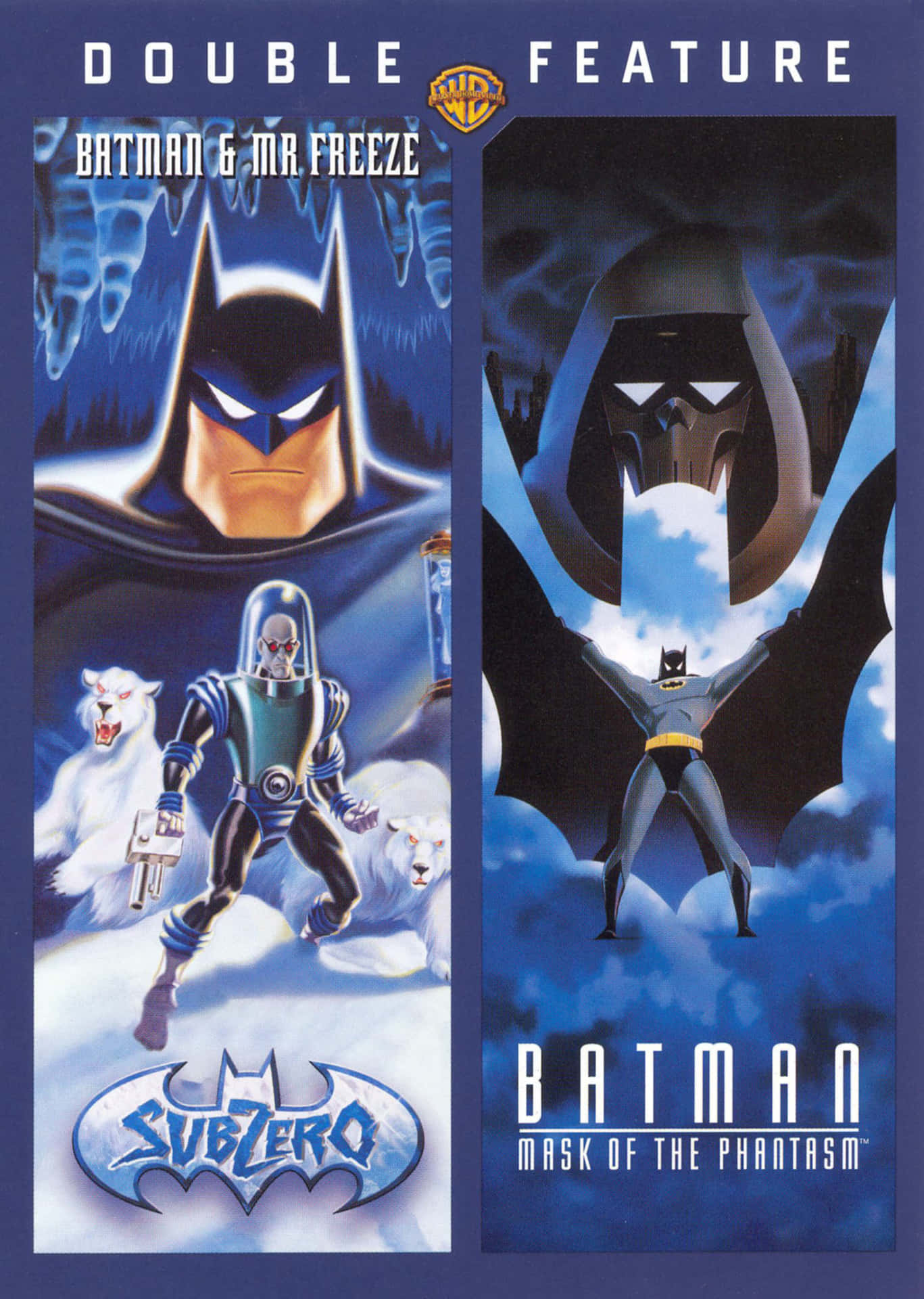 Batman and Phantasm facing each other in Gotham City Wallpaper