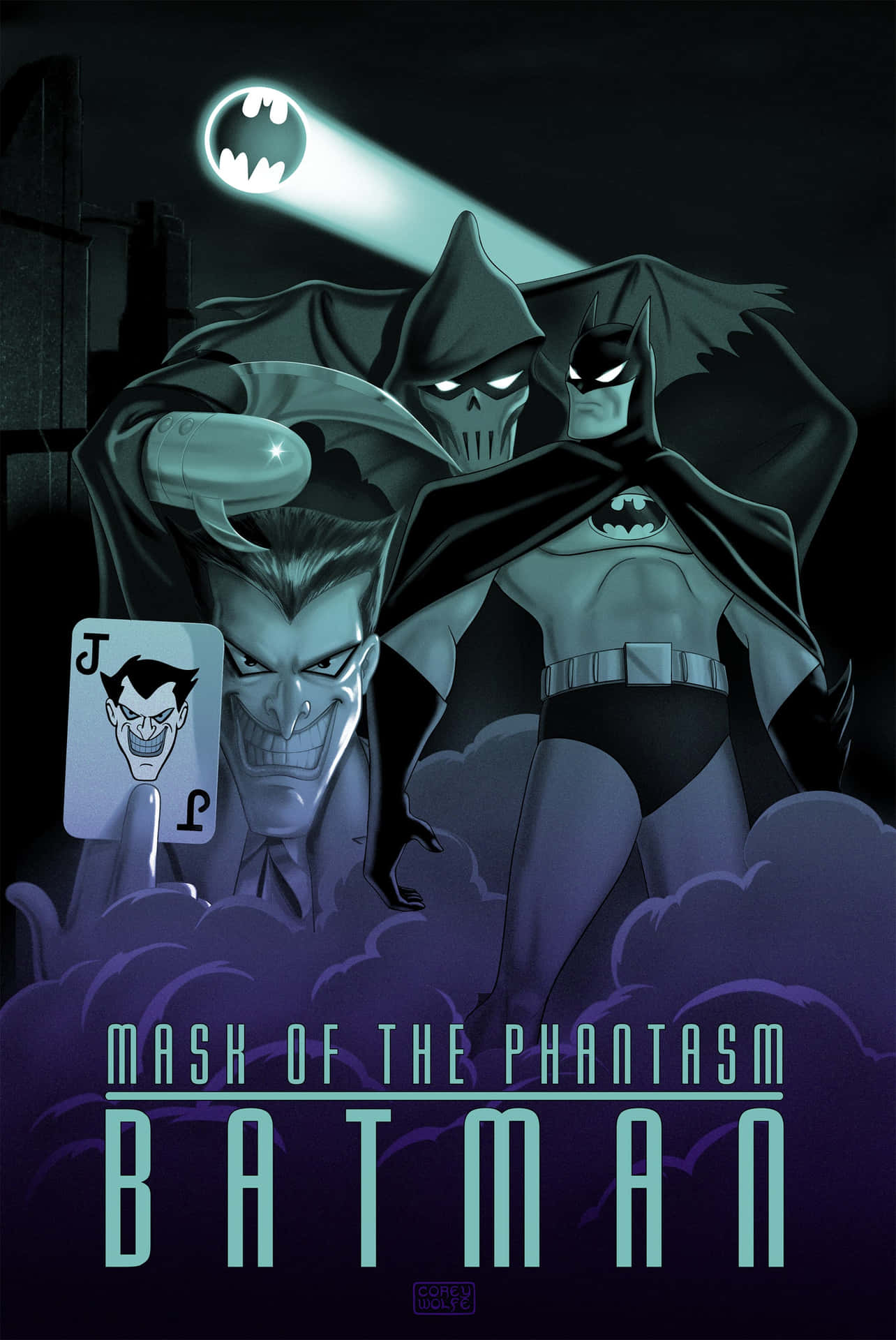 Batman faces the enigmatic Phantasm in the animated classic "Batman: Mask of the Phantasm". Wallpaper
