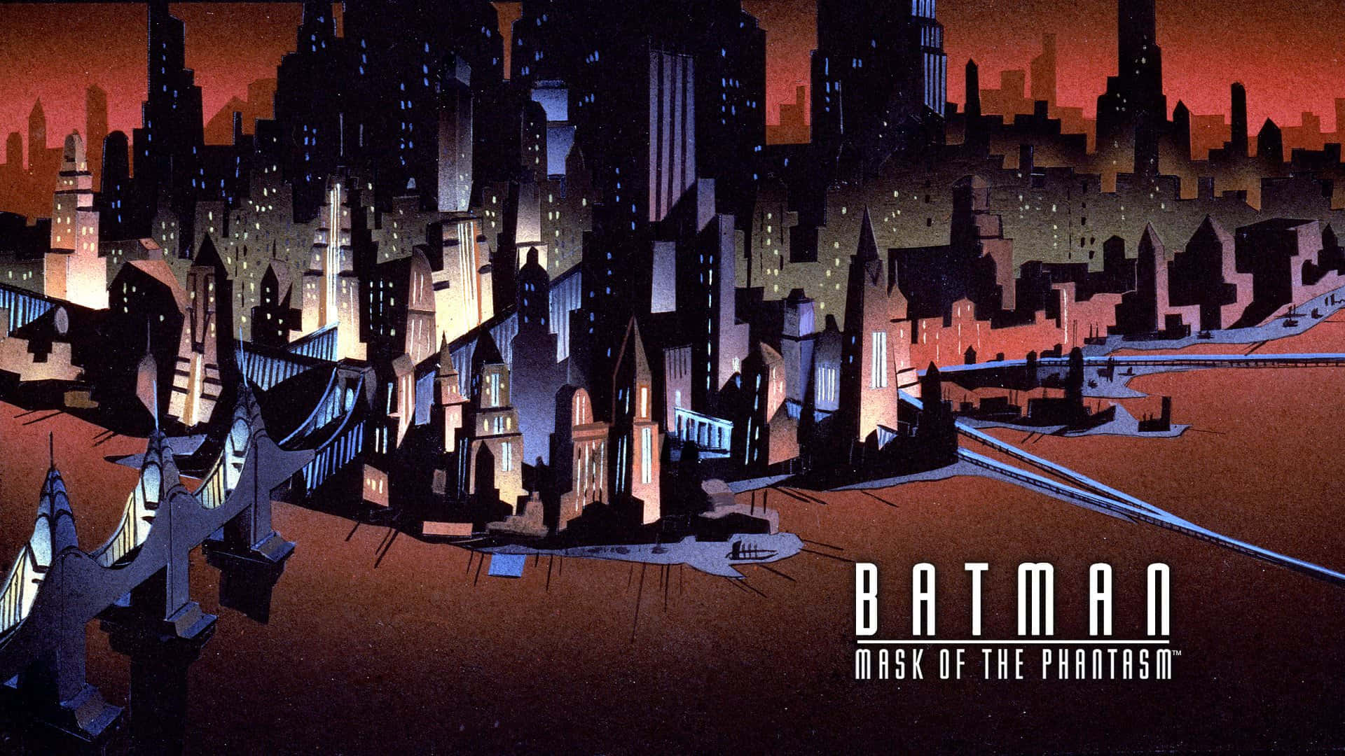Batman and the Phantasm face off in Batman: Mask of the Phantasm Wallpaper