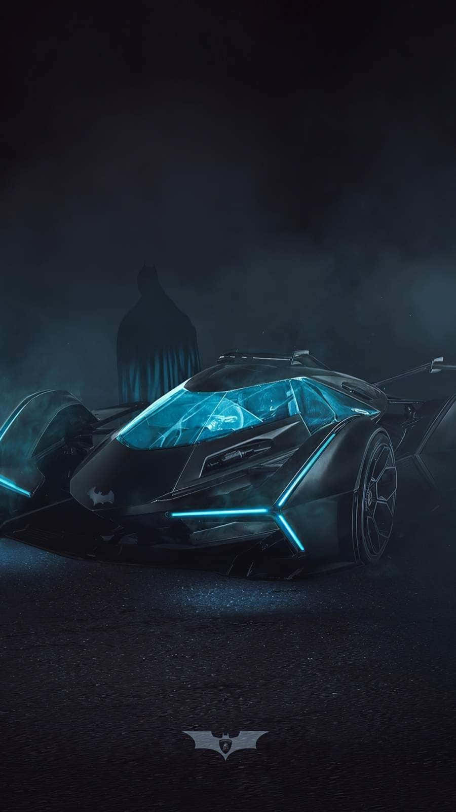 Batmanmonster Auto Blau Transparent Wallpaper
