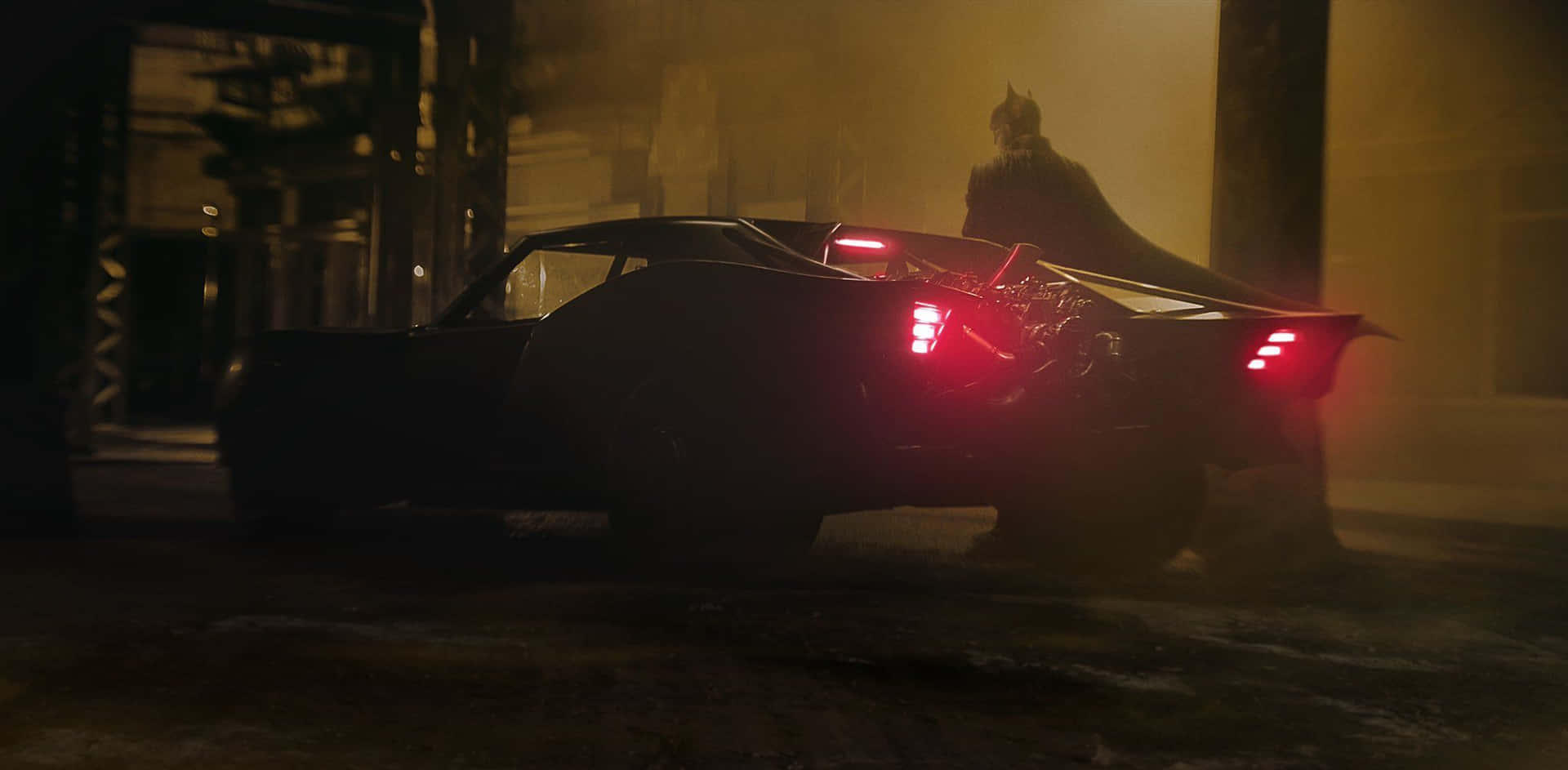 Batmanmonstro Carro Luzes Traseiras Vermelhas. Papel de Parede