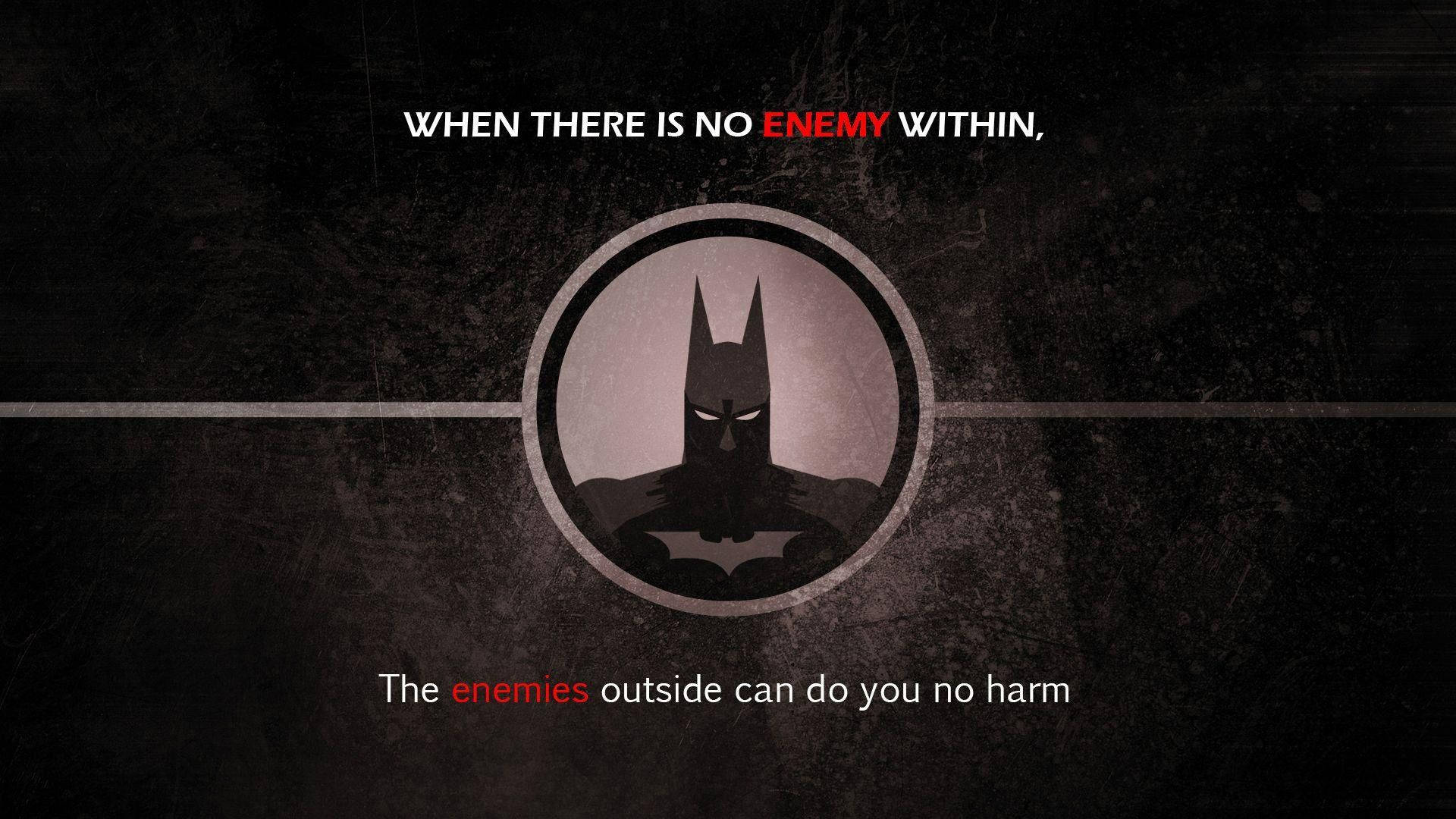 Batmanno Logotipo Com Citações. Papel de Parede