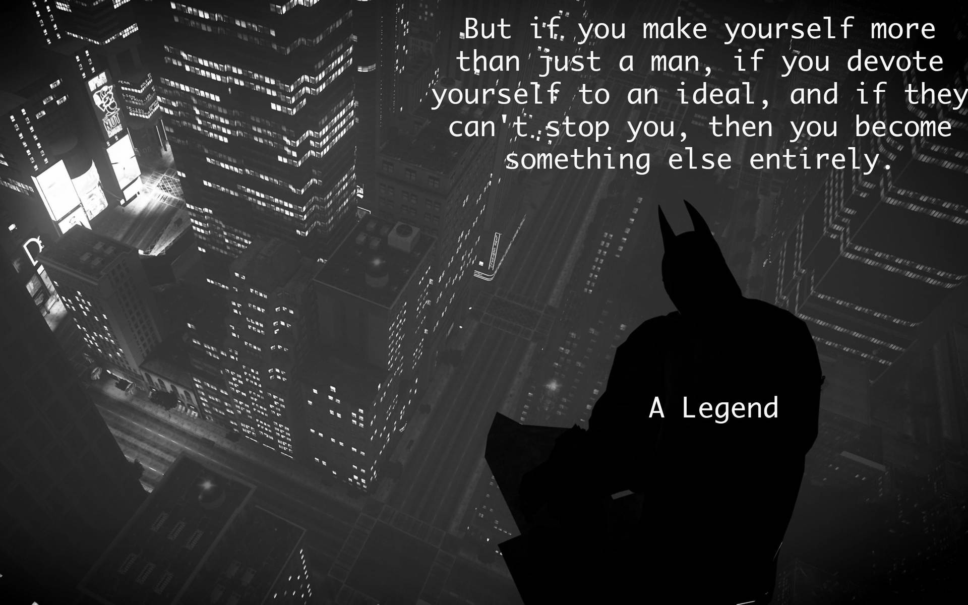 Batman On Rooftop Quotes Wallpaper