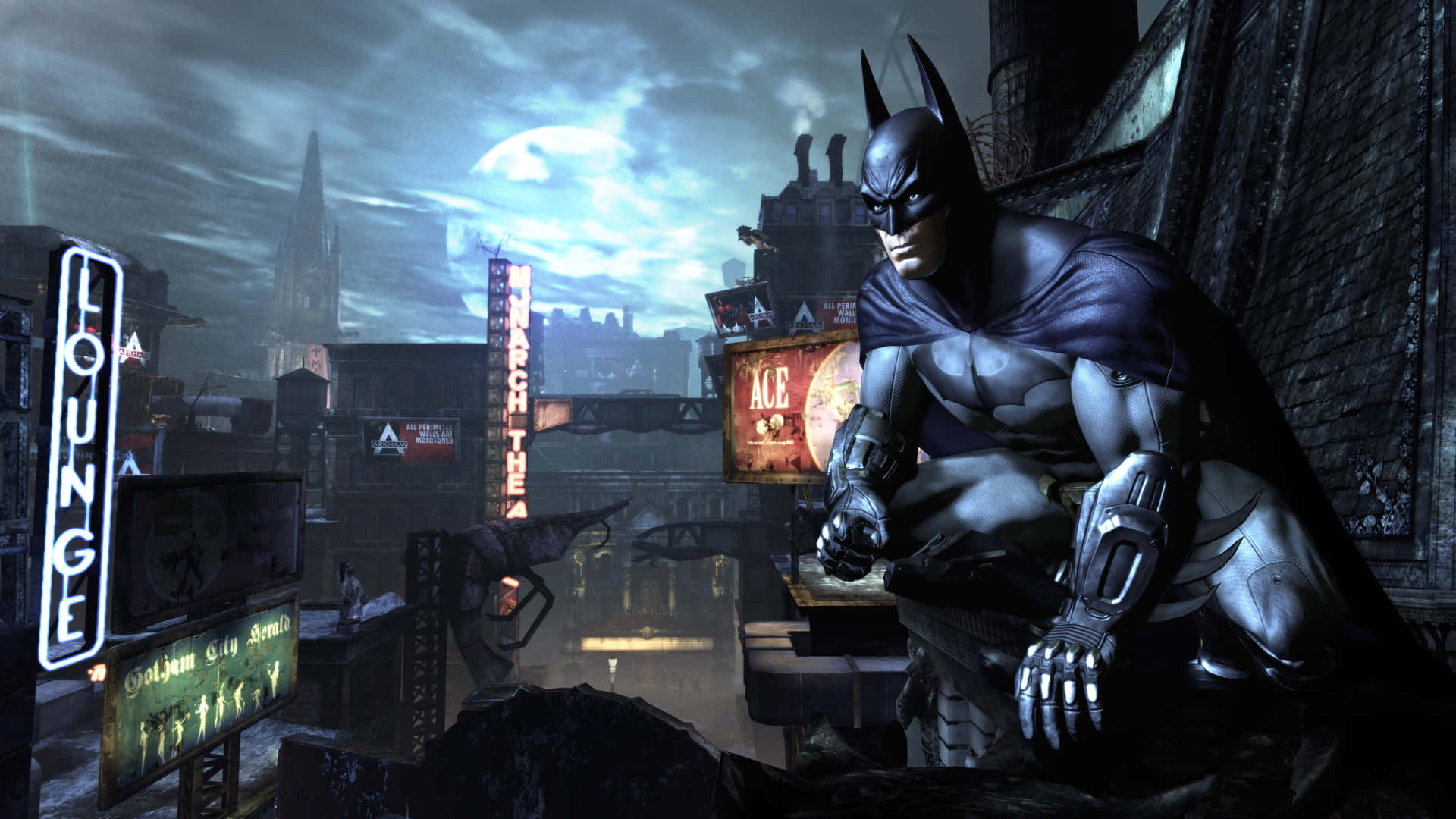 Batman Overlooking Arkham City Wallpaper