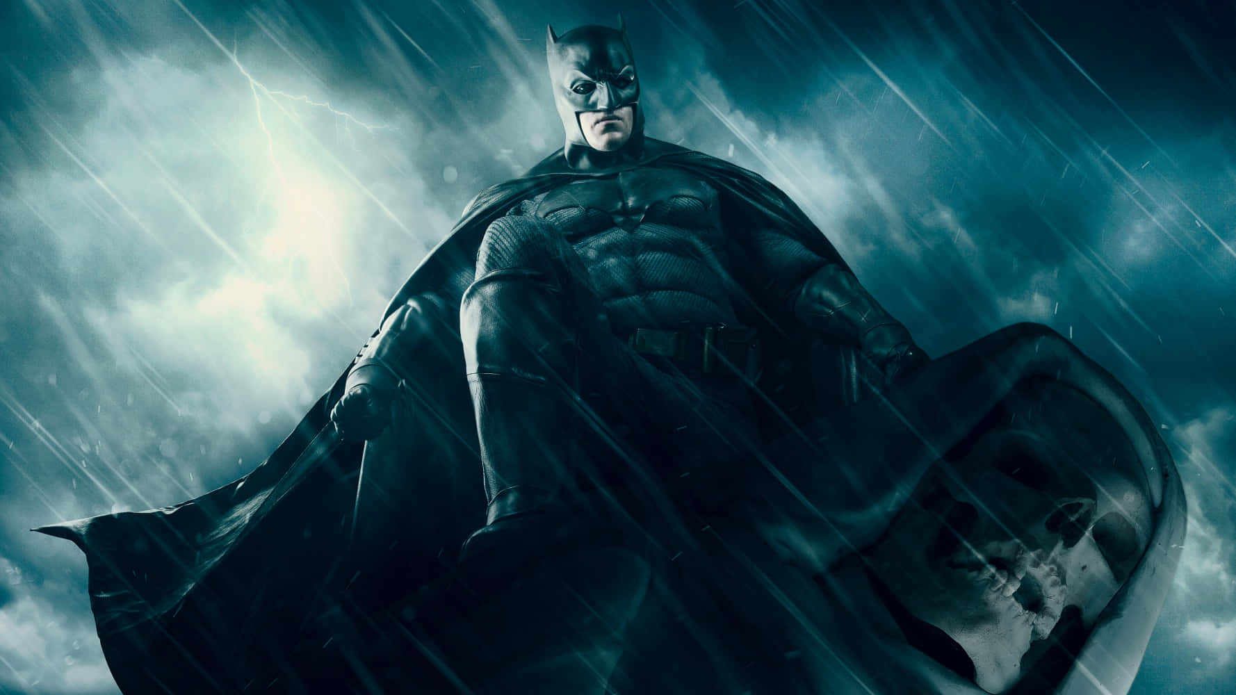 Bildvon Batman, Der Nachts Im Regen Steht