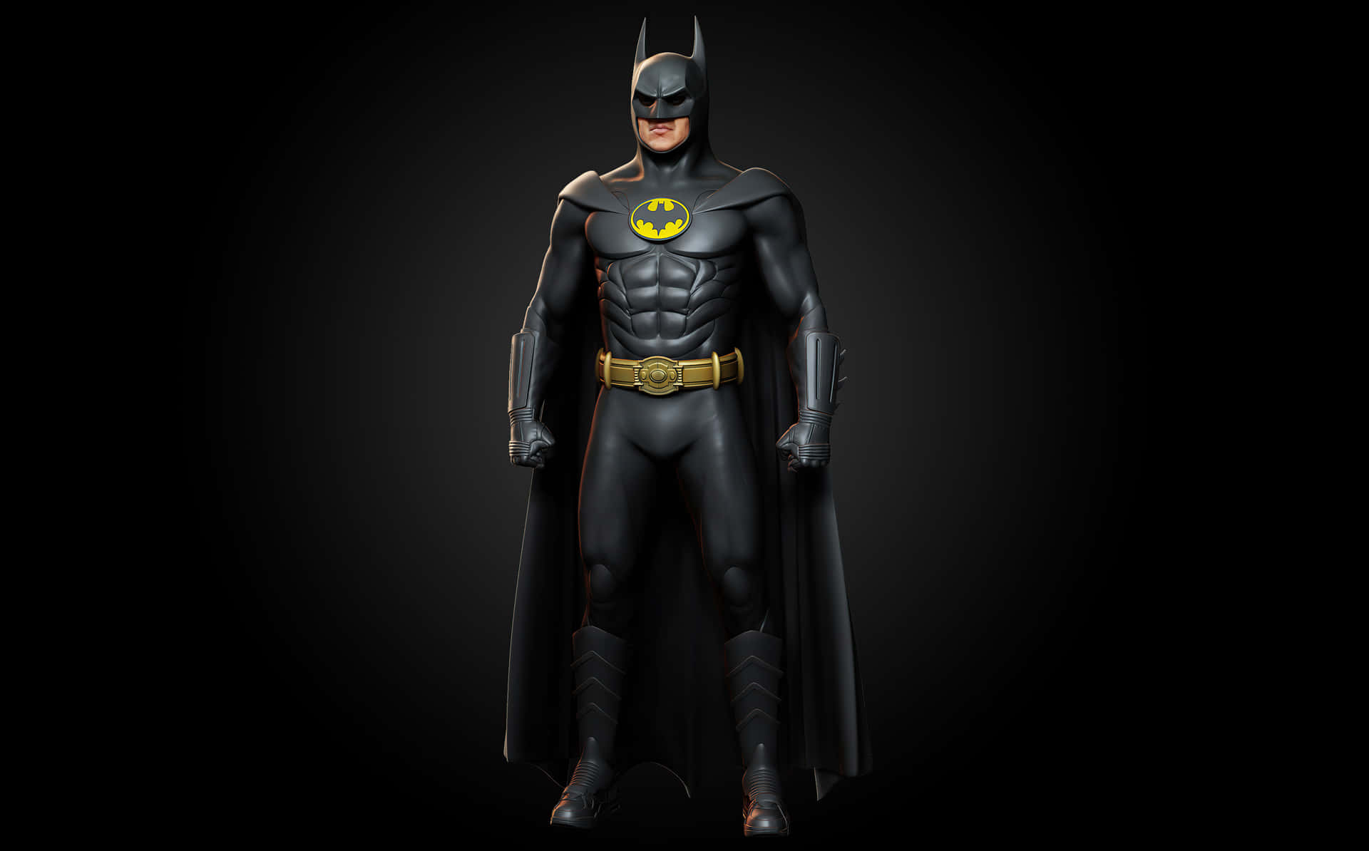 Immaginedi Batman In Piedi Su Sfondo Nero