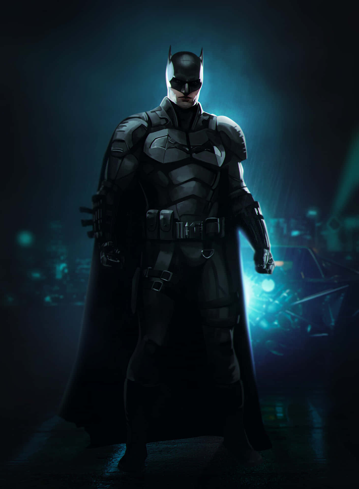 Batman With Blue Lights Picture