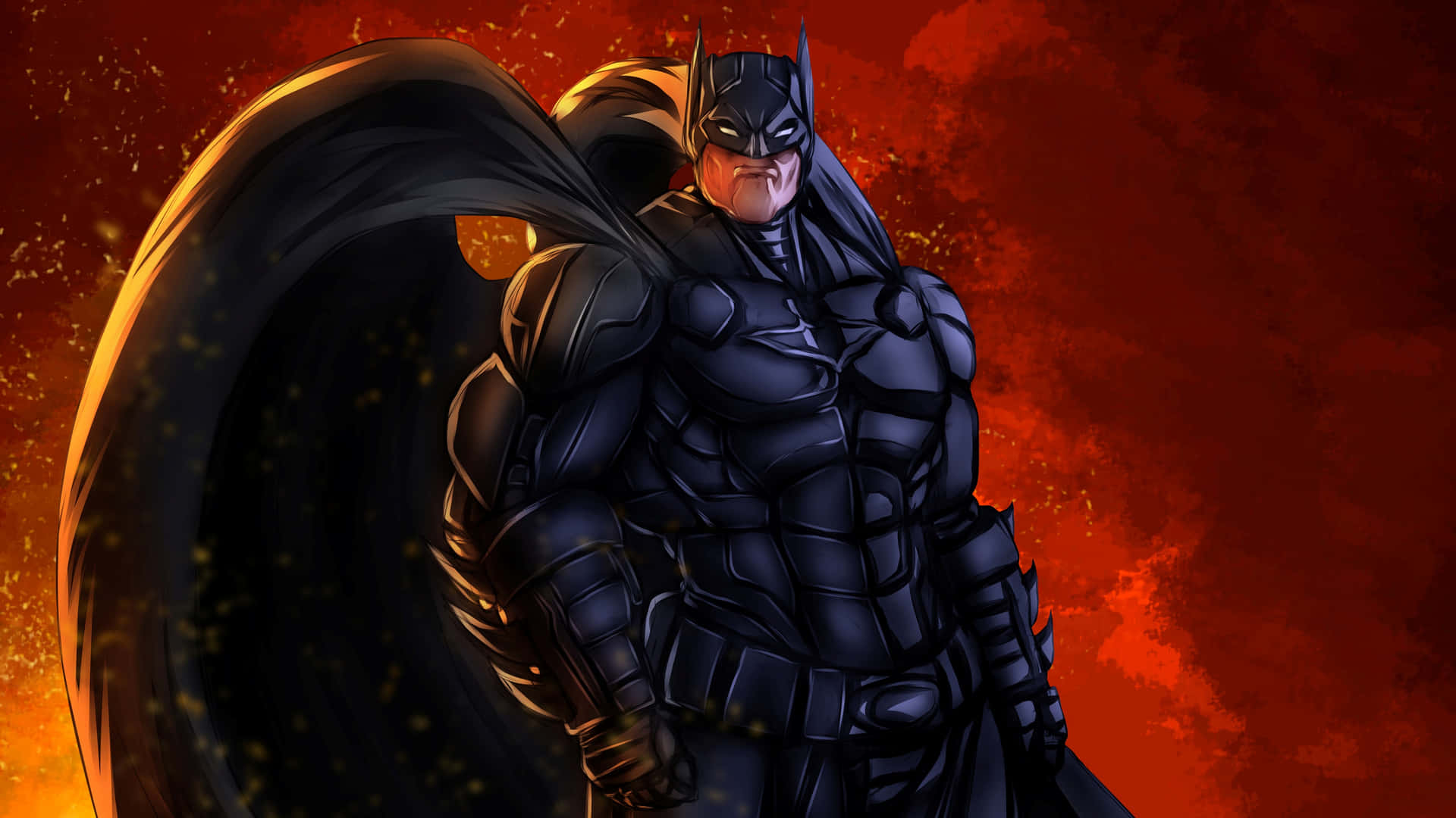 Immaginedi Batman Con L'armatura E Esplosioni