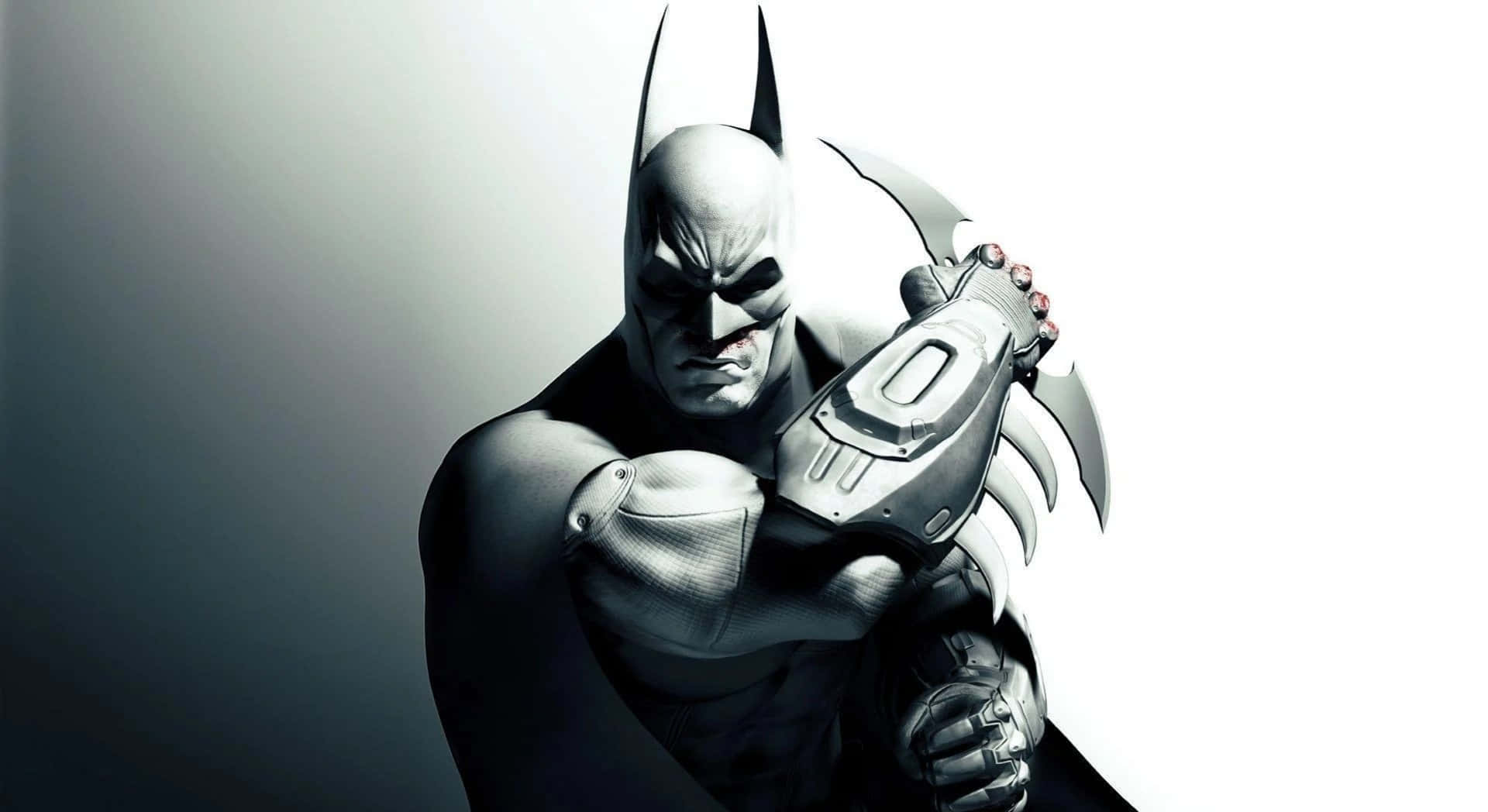 Batmanen Blanco Y Negro Con Imagen Del Batarang.