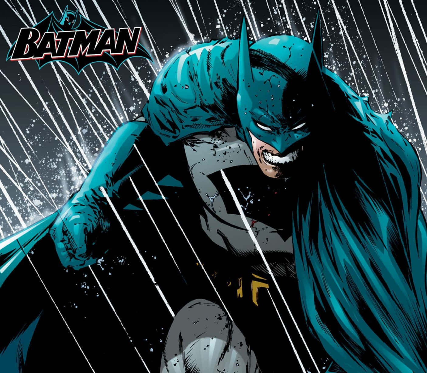 Immaginedel Fumetto Di Batman Sotto La Pioggia