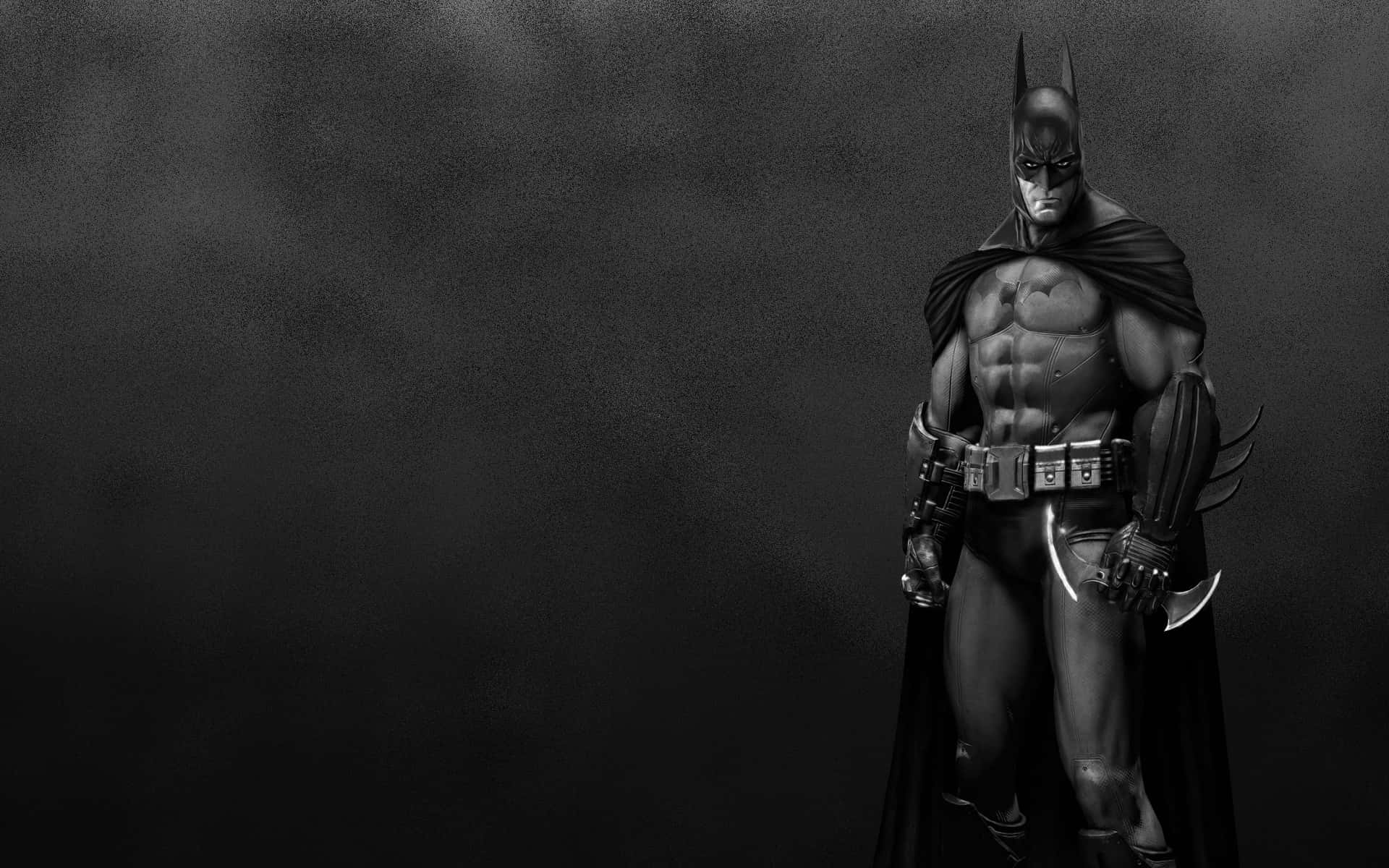 Imagende Batman En Blanco Y Negro Sobre Fondo Negro