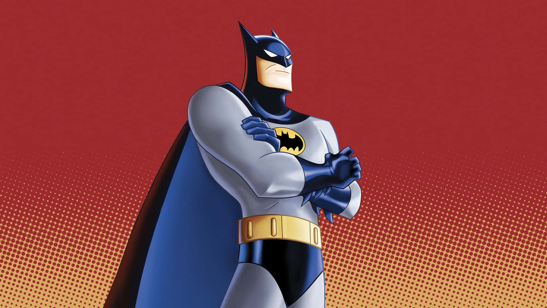 Imagemde Arte De Desenho Animado Retrô Do Batman Para Papel De Parede Do Computador Ou Celular.