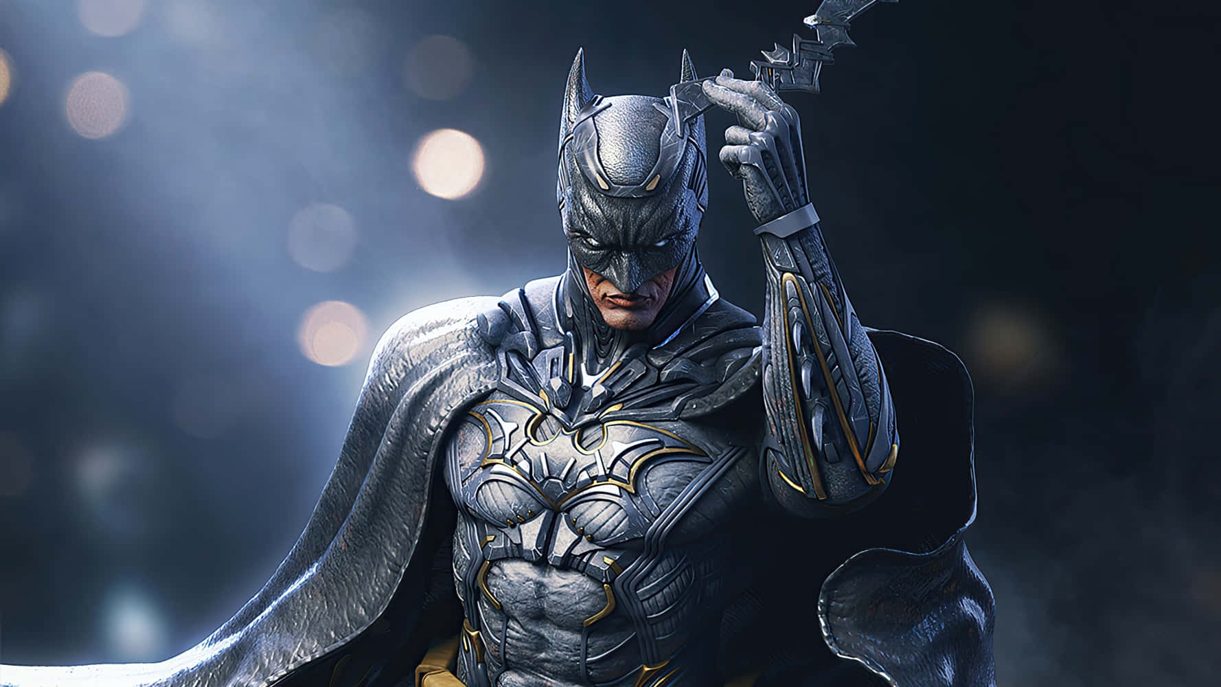 Immaginedi Batman Che Tiene In Mano Il Batarang