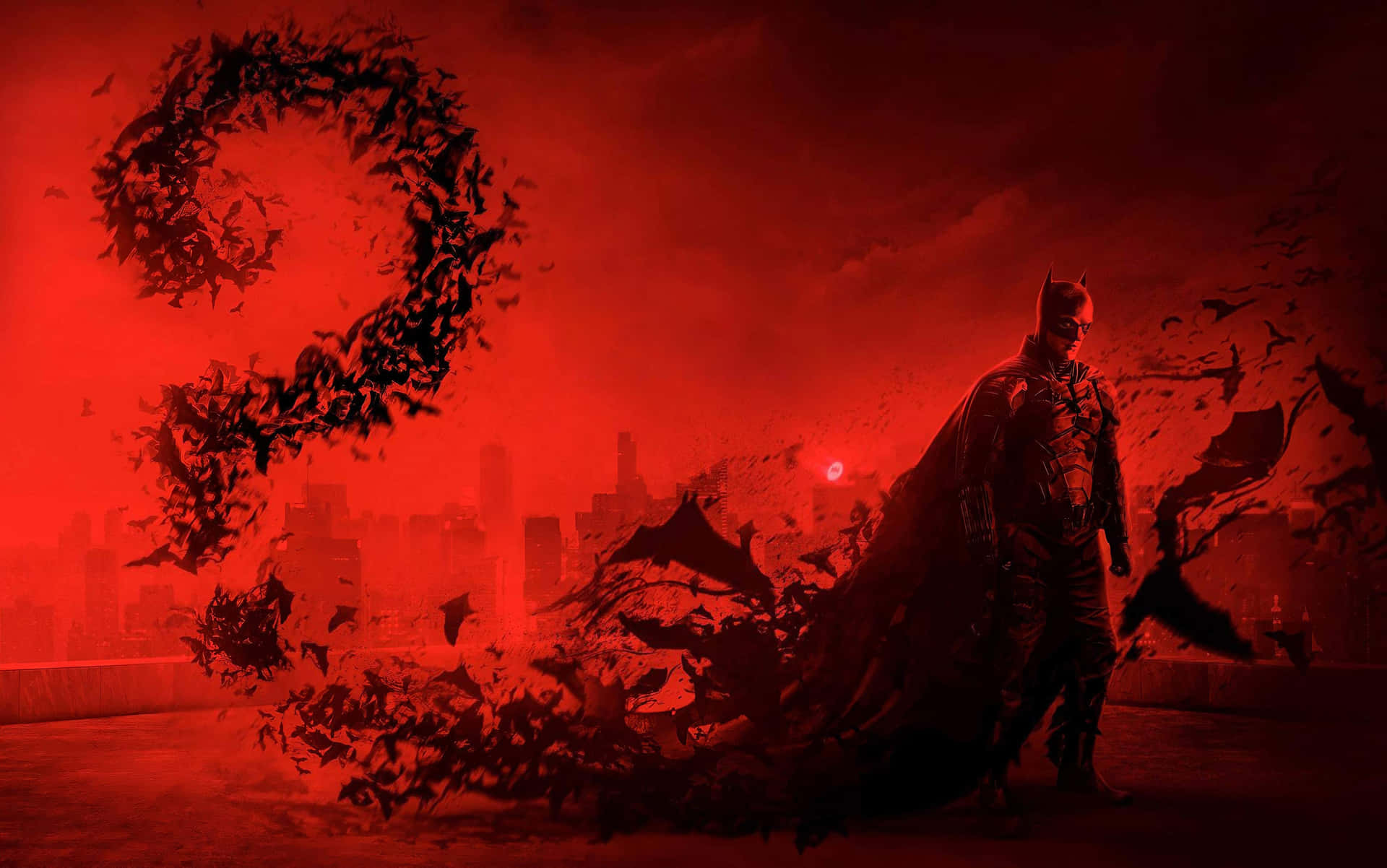 Batman Sinyal Kelelawar Langit Merah Wallpaper