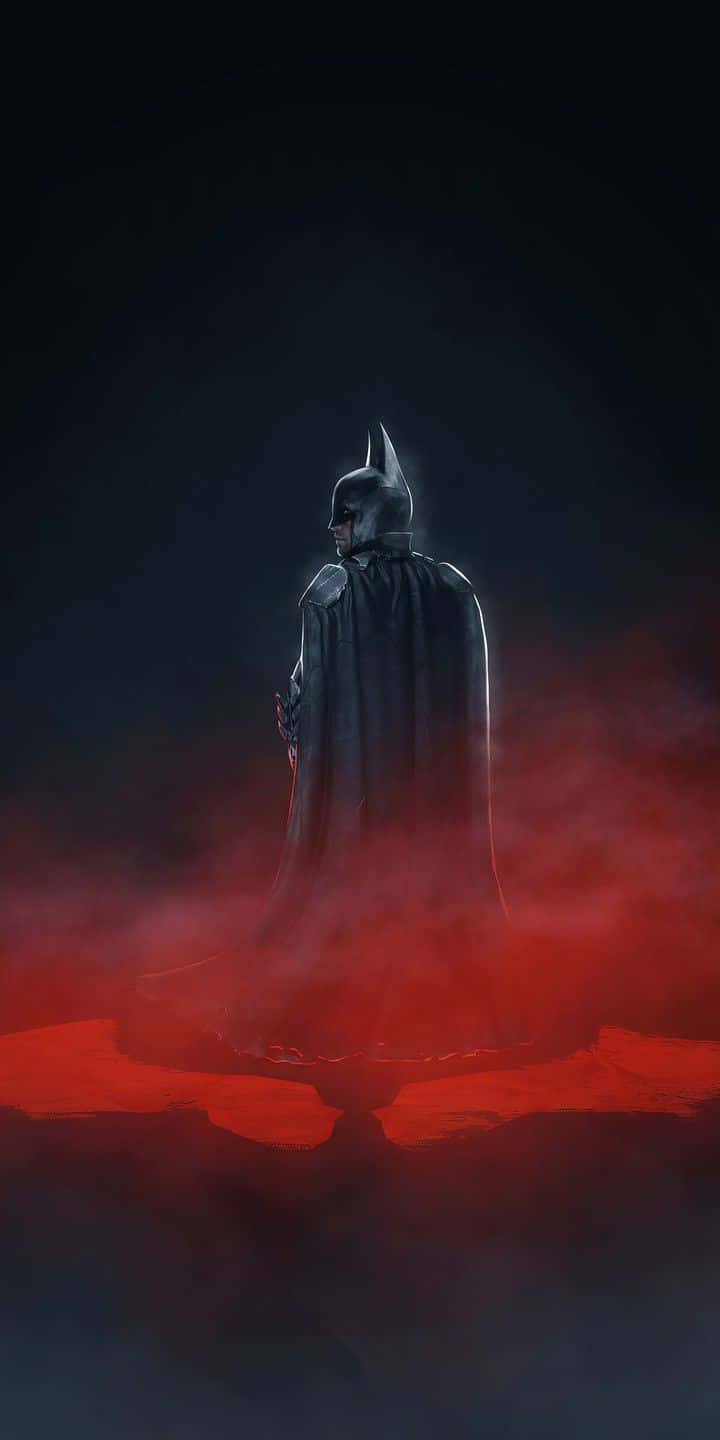 Batman Terselubung Dalam Kabut Merah Wallpaper