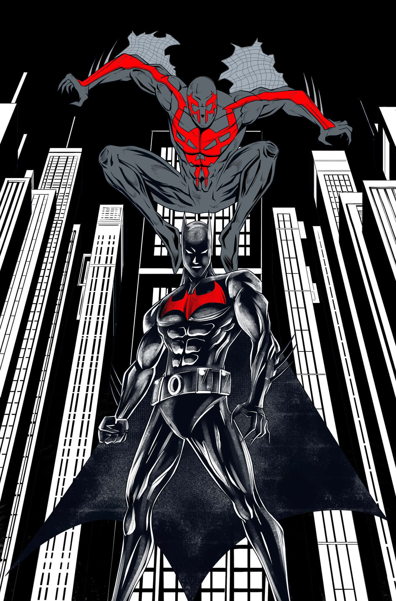 Batman Spiderman Crossover Art Wallpaper