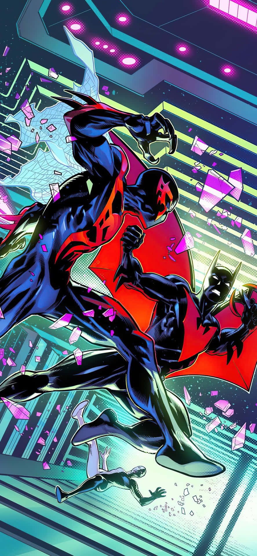 Batman_ Spiderman_ Team_ Up_ Action Wallpaper