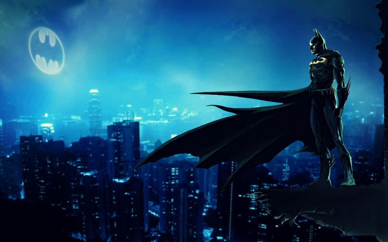 Batmantablet Gotham Blå Estetisk Wallpaper