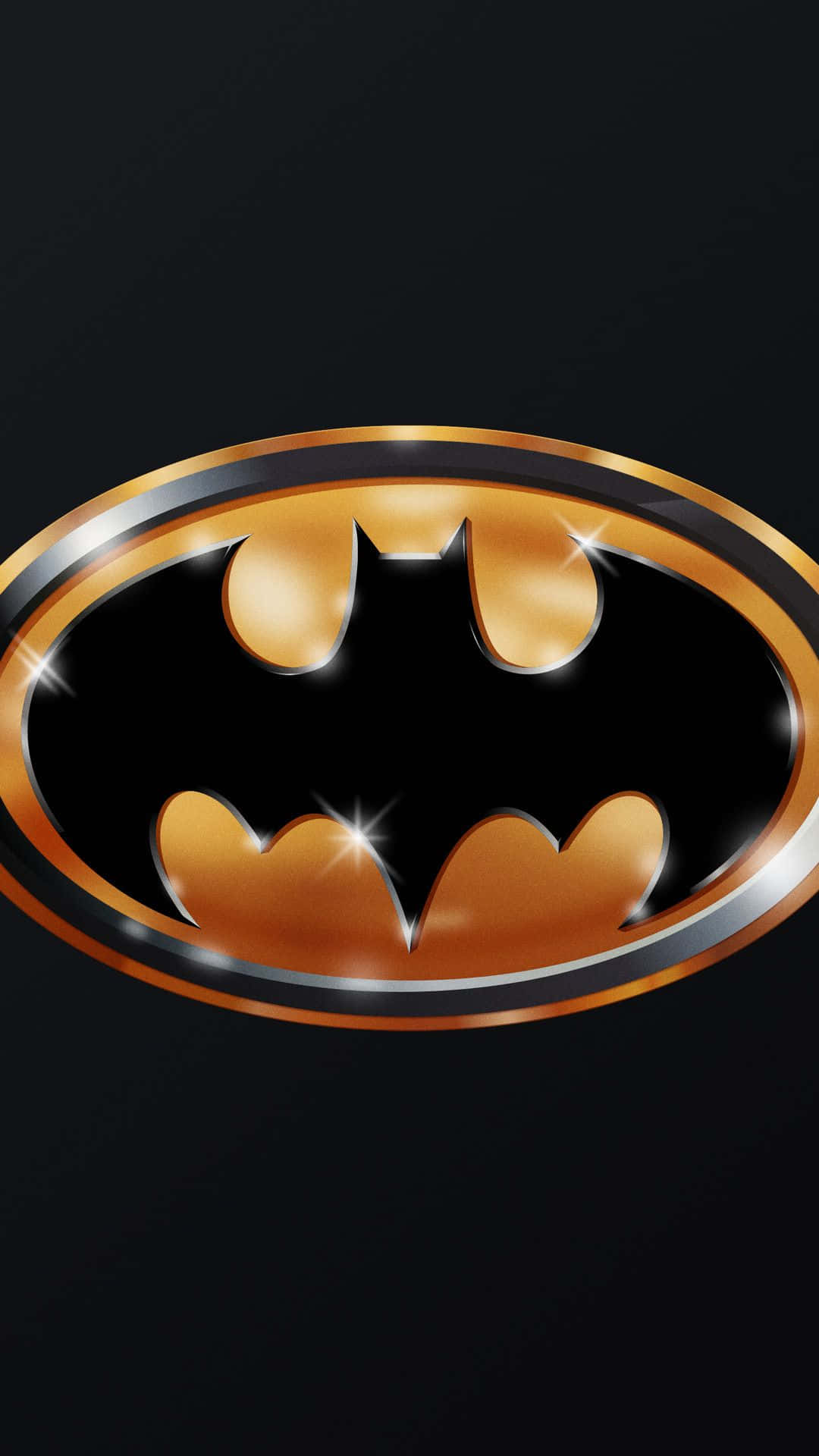 Et illustration af Batman Tabletten ved siden af en Batarang. Wallpaper