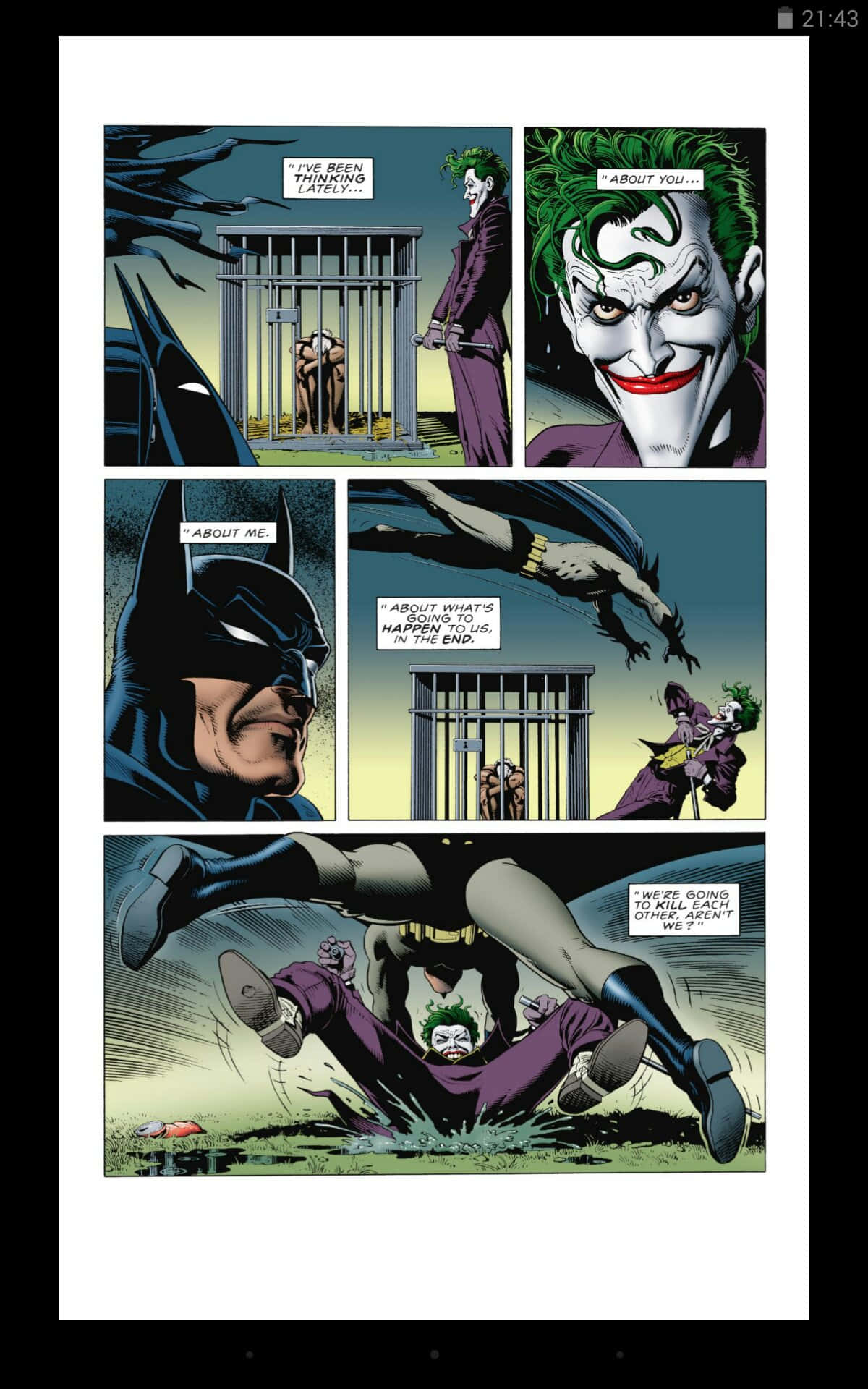 The infamous Joker scene from Batman: The Killing Joke Wallpaper