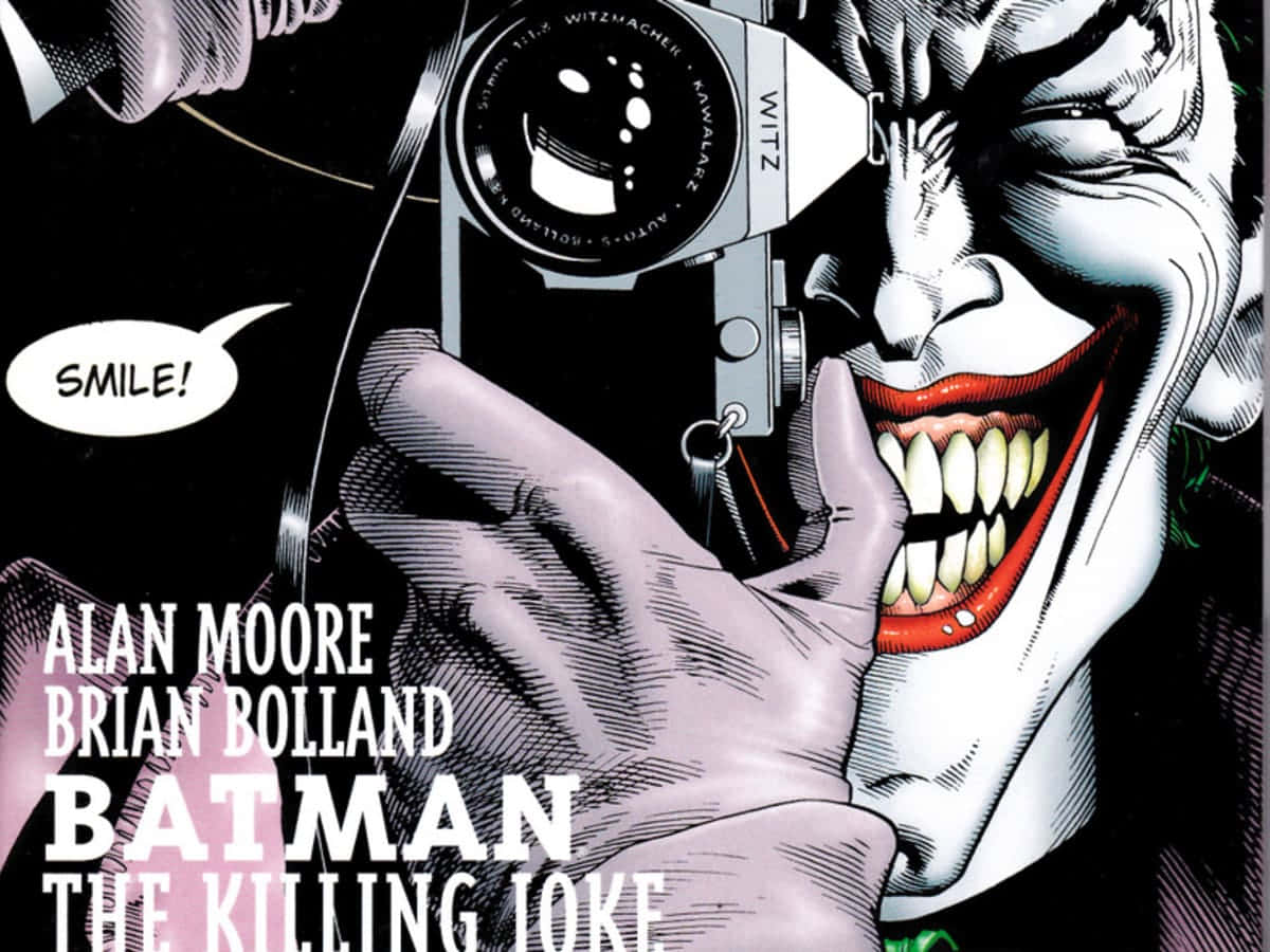 Batman and the Joker in a tense moment from "The Killing Joke" Wallpaper