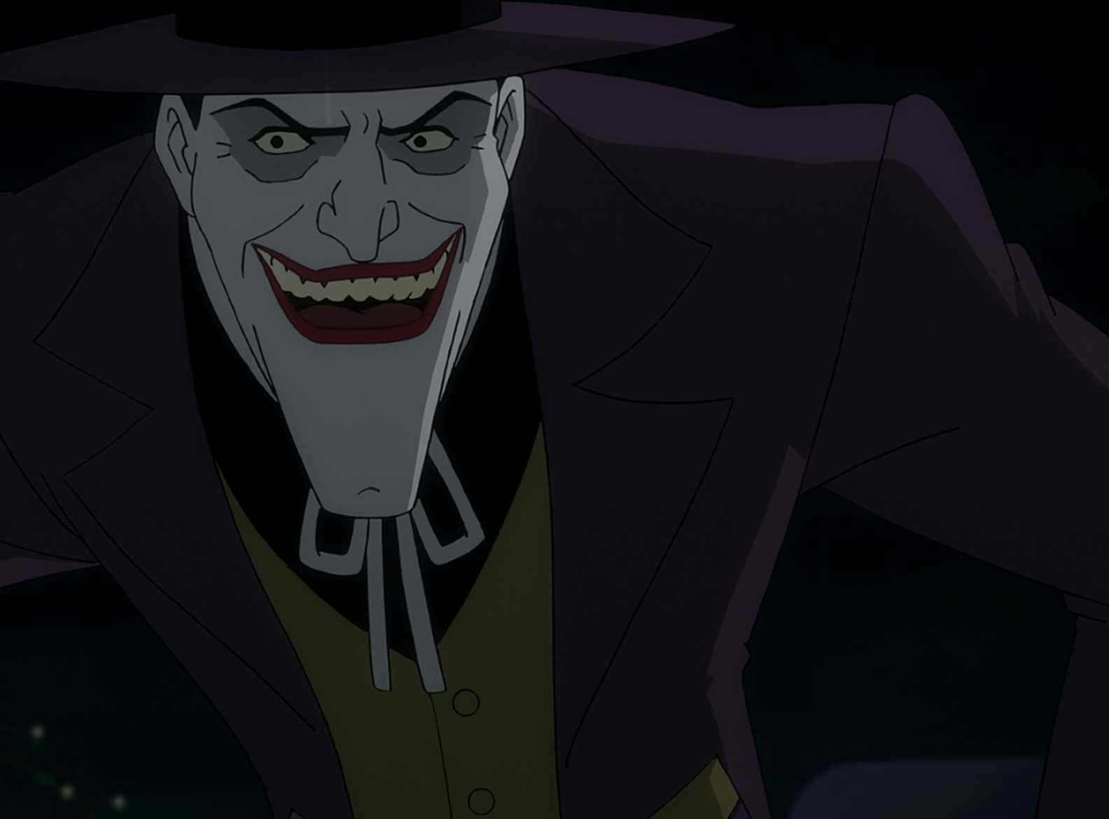 Batman and Joker face off in the climactic scene from The Killing Joke Wallpaper